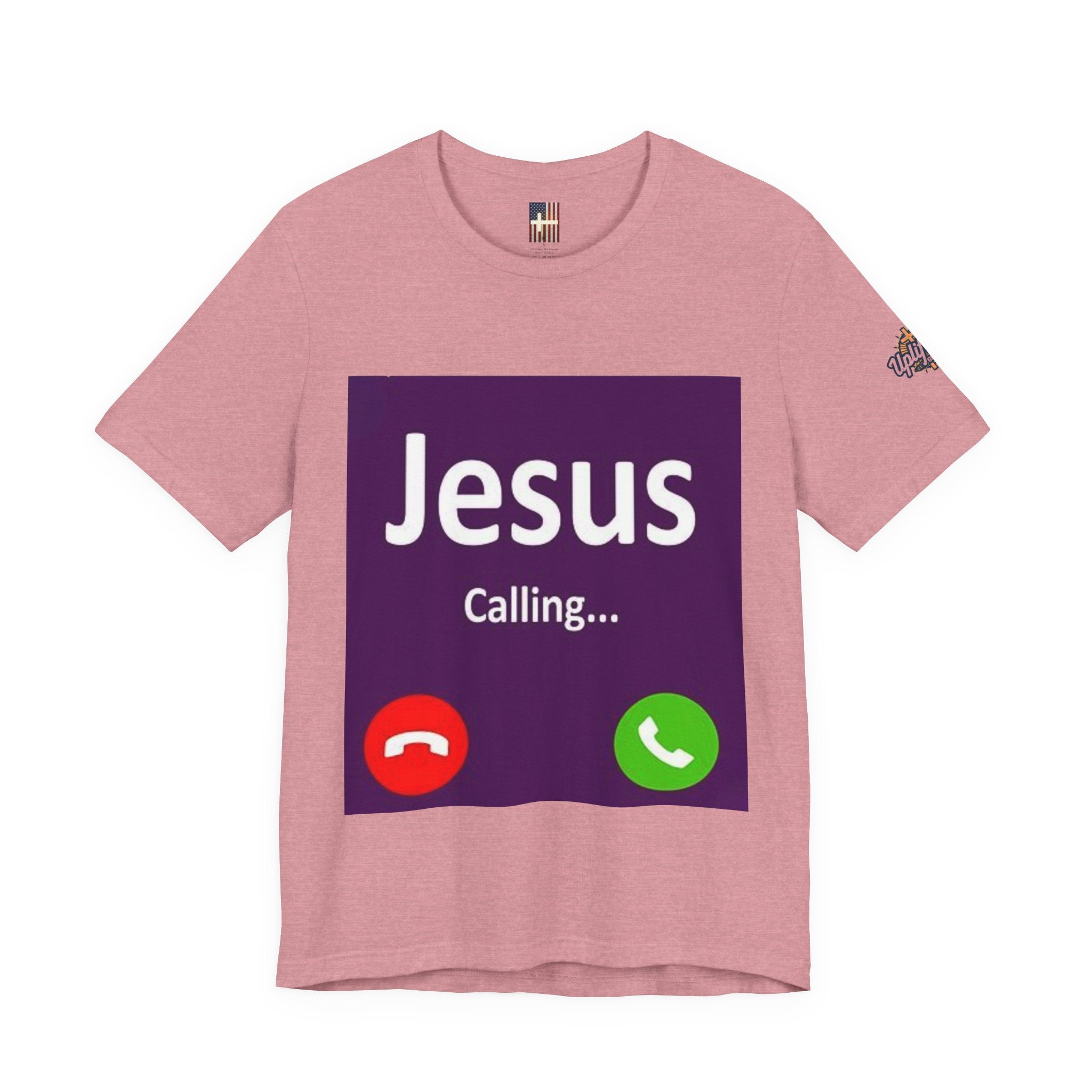 Jesus Calling T-shirt – Funny Cell Phone Screen Christian T-shirt for Divine Connection & Faith Humor Printify