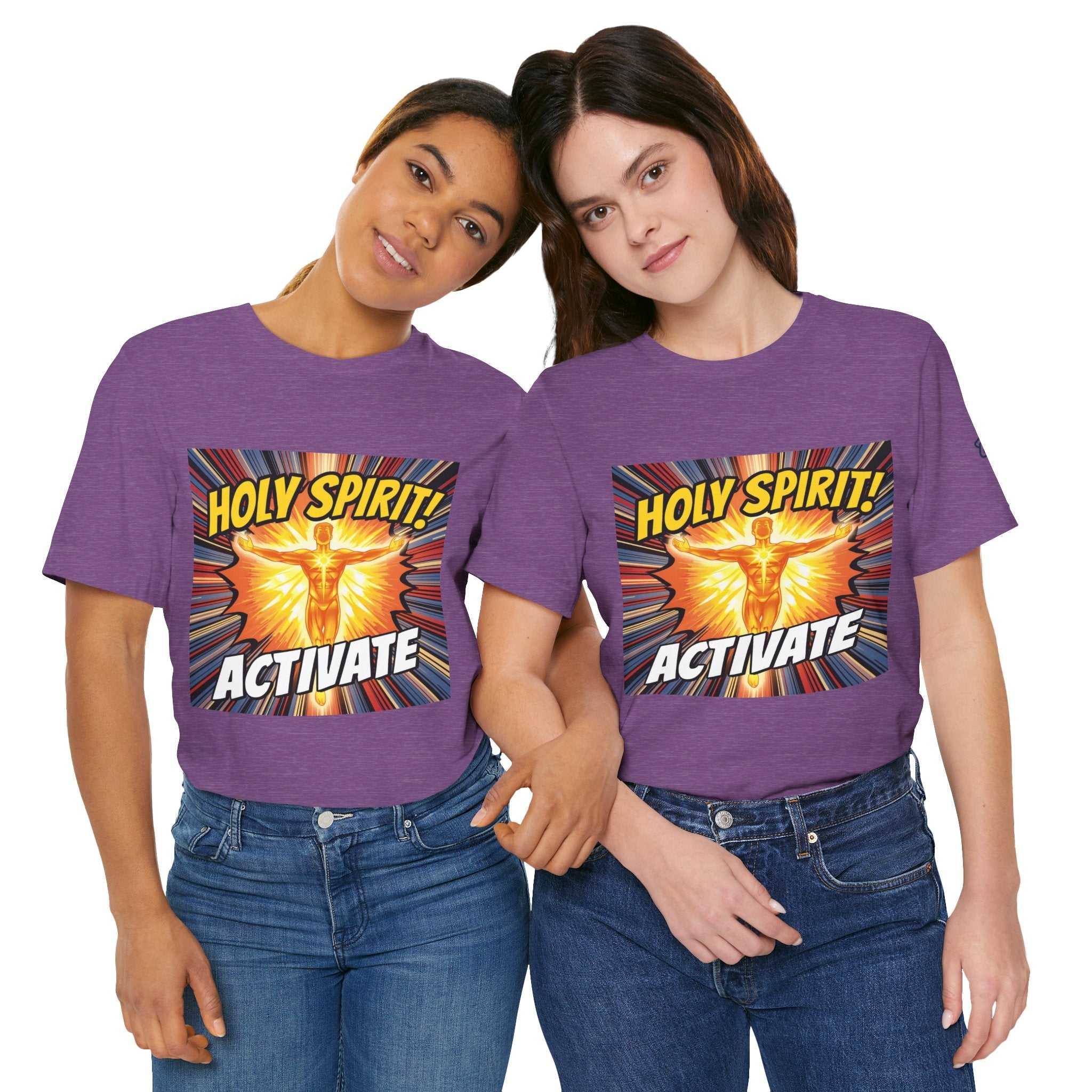 Holy Spirit Activate T-shirt – Superhero Christian T-shirt with Vibrant Power-Up Design for Faith-Fueled Boldness Printify