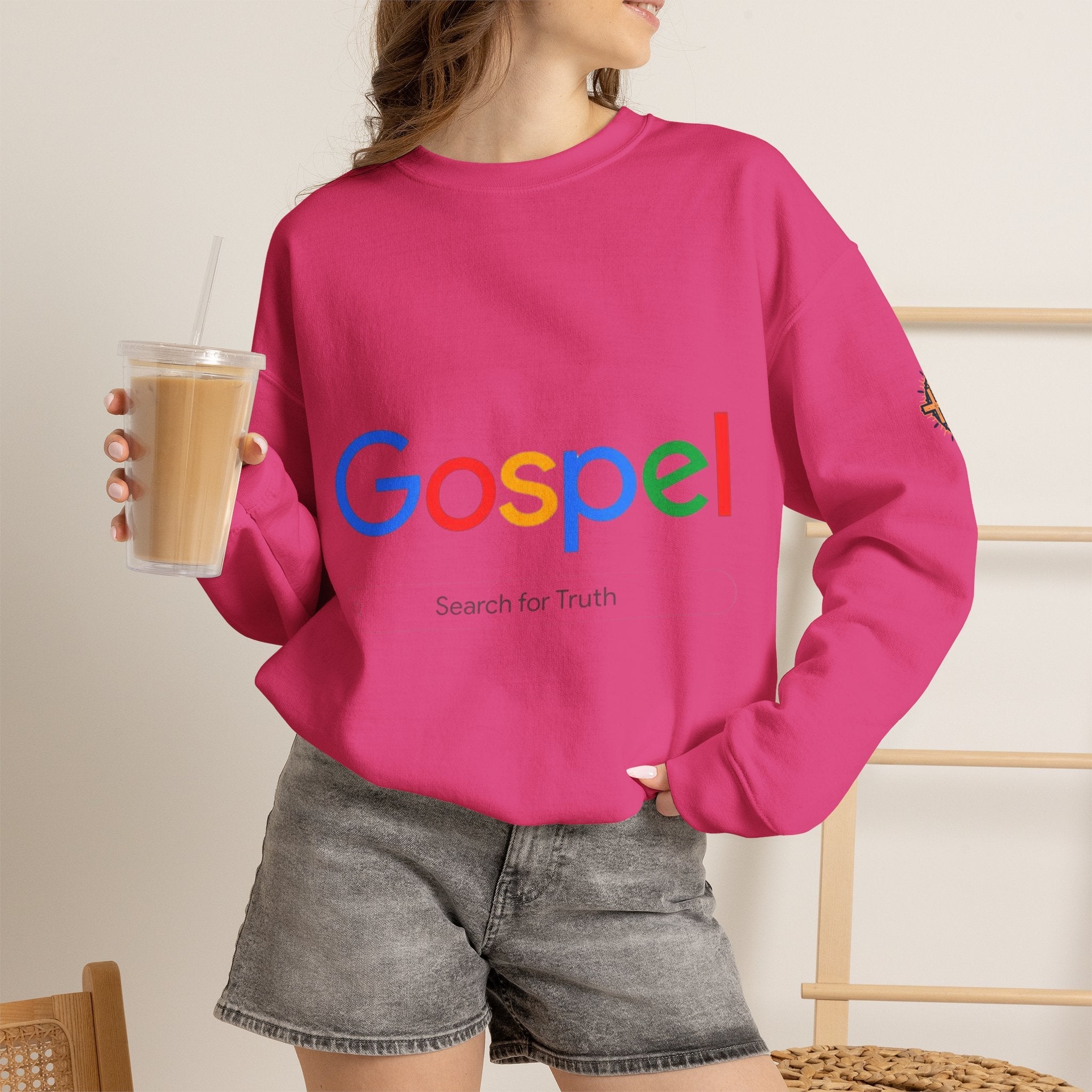 Gospel Graphic Sweatshirt — "Gospel" Colorful Logo Christian Sweatshirt Printify