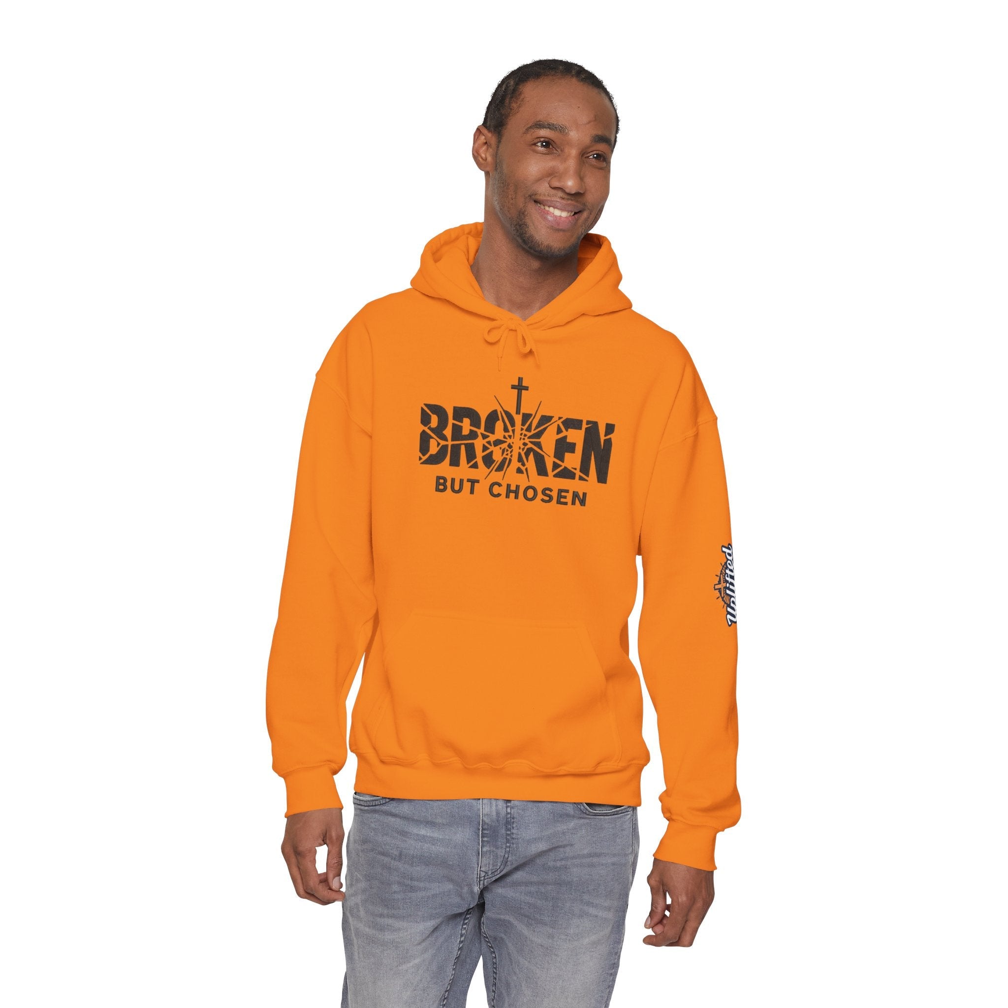 Broken But Chosen Hoodie — Christian Faith Graphic Sweatshirt Printify