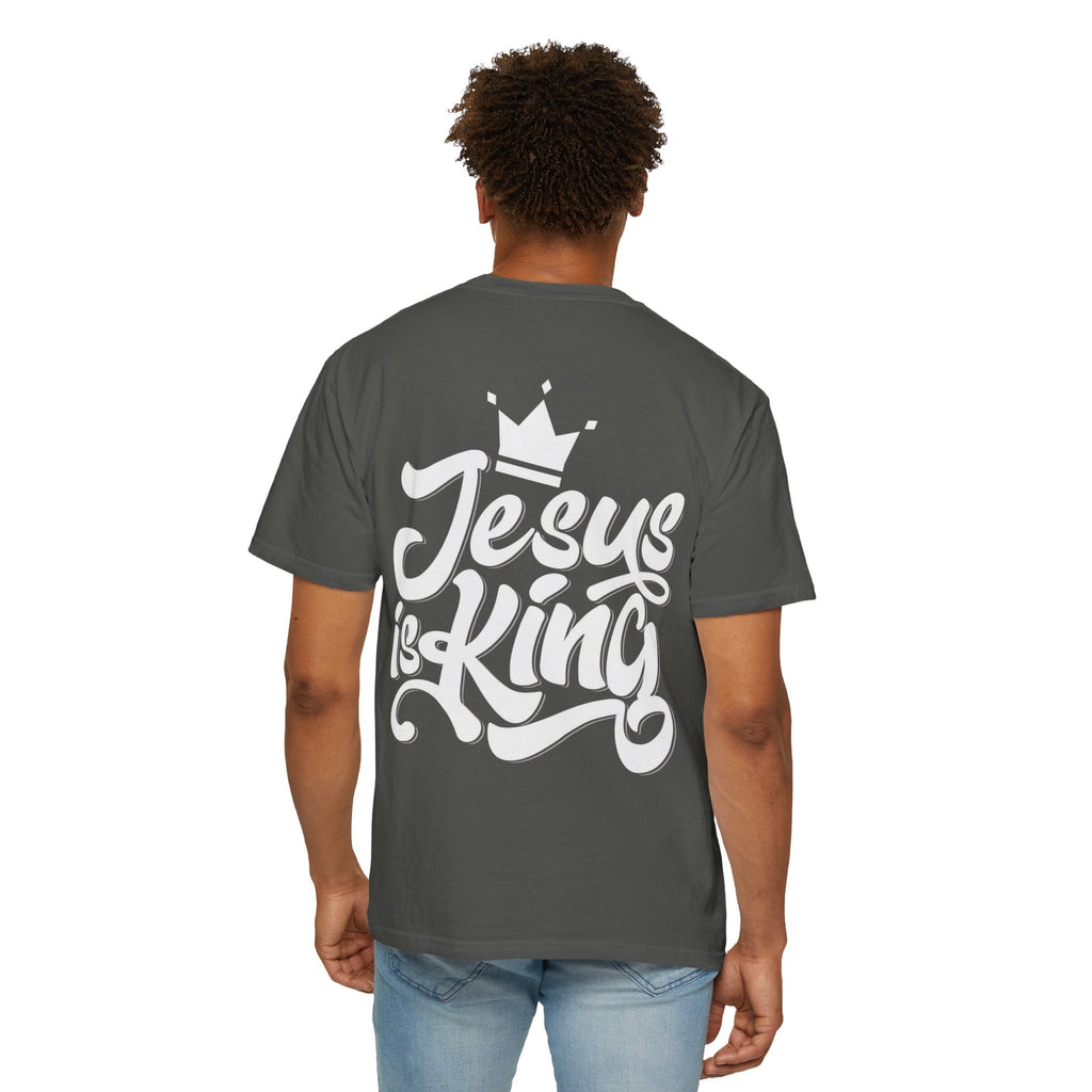 Jesus is King T-Shirt – Bold Christian Faith Tee with Crown & Cross for Eternal Reign Printify