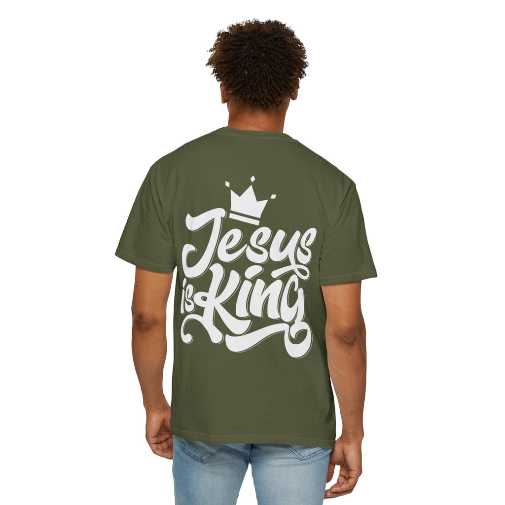 Jesus is King T-Shirt – Bold Christian Faith Tee with Crown & Cross for Eternal Reign Printify