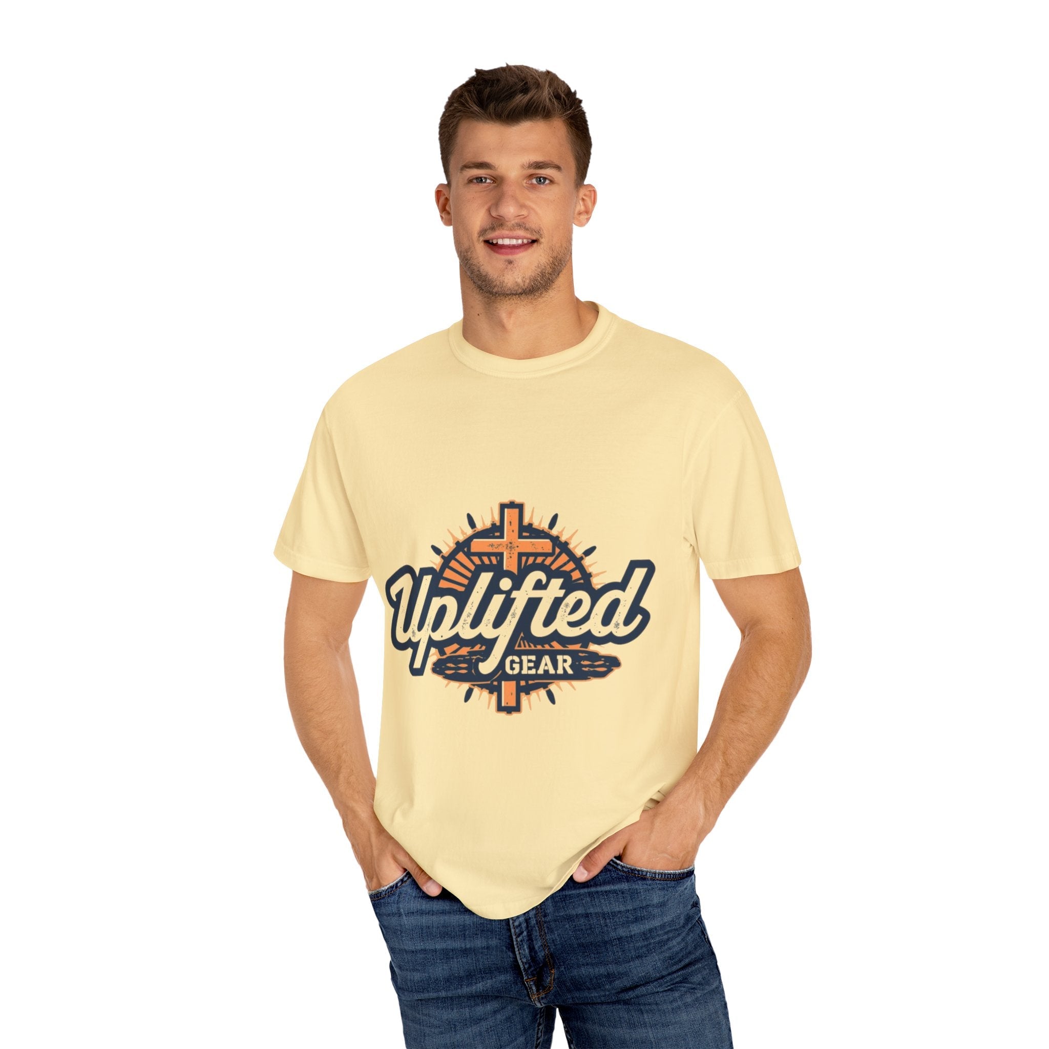 Uplifted Gear Christian T-Shirt – Bold Logo Faith Tee for Inspired Living Printify