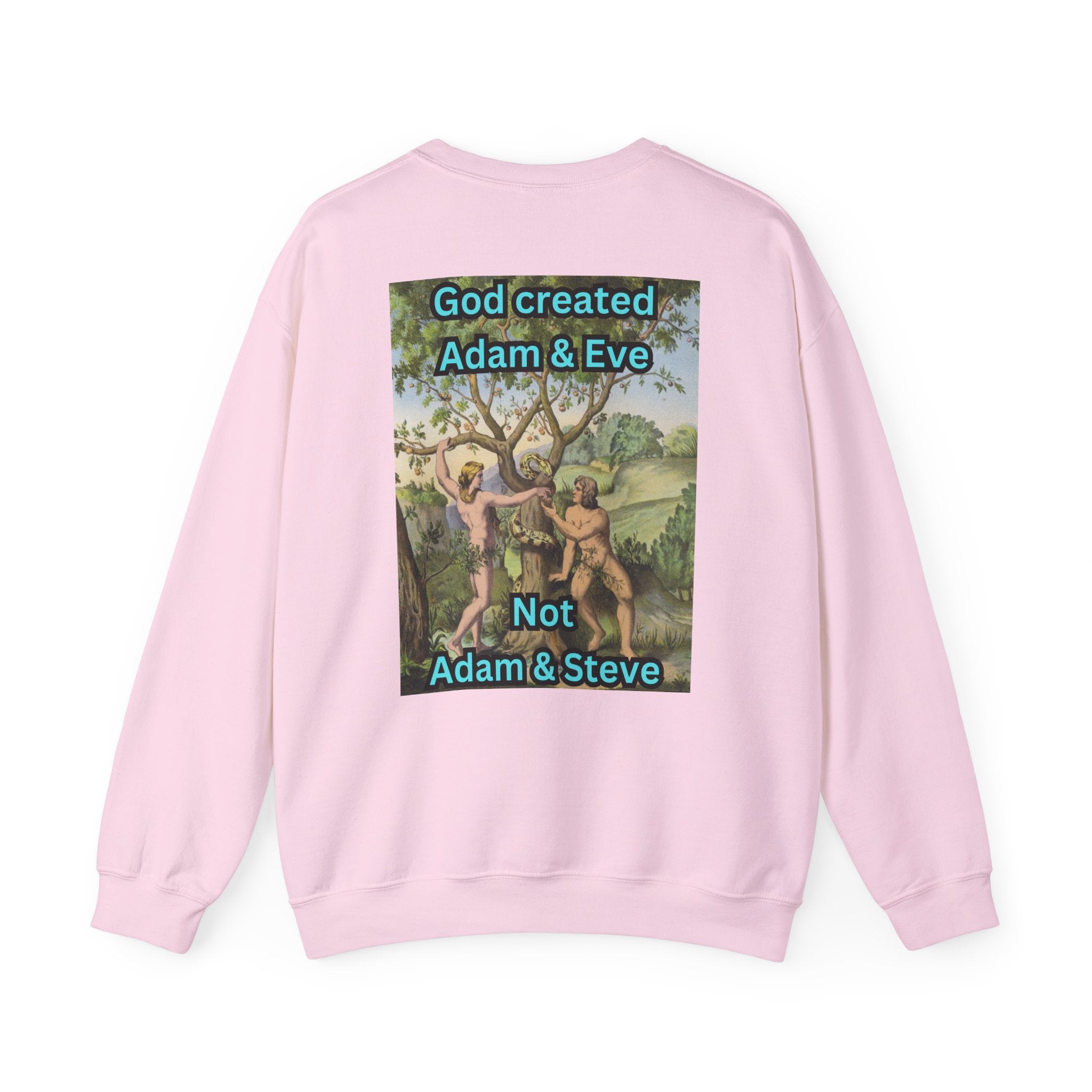 God Created Adam and Eve Sweatshirt – Biblical Truth Christian Sweatshirt for Unshakable Faith Printify