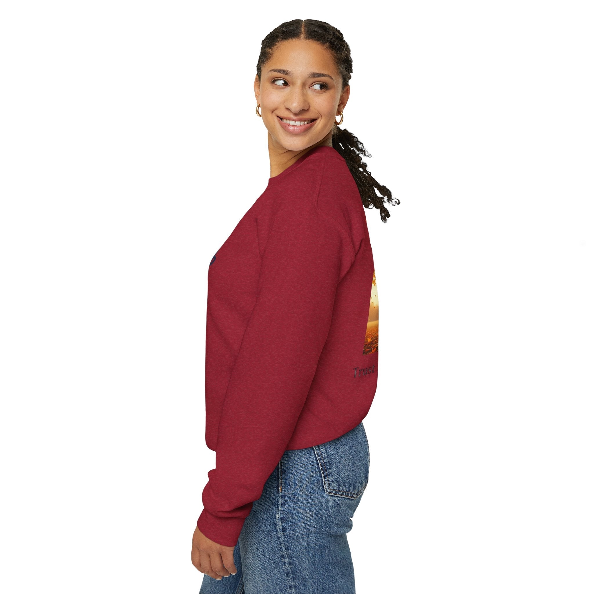 Trust in the Lord Sweatshirt – Autumn Tree Proverbs 3:5 Christian Sweatshirt for Cozy Faith Printify