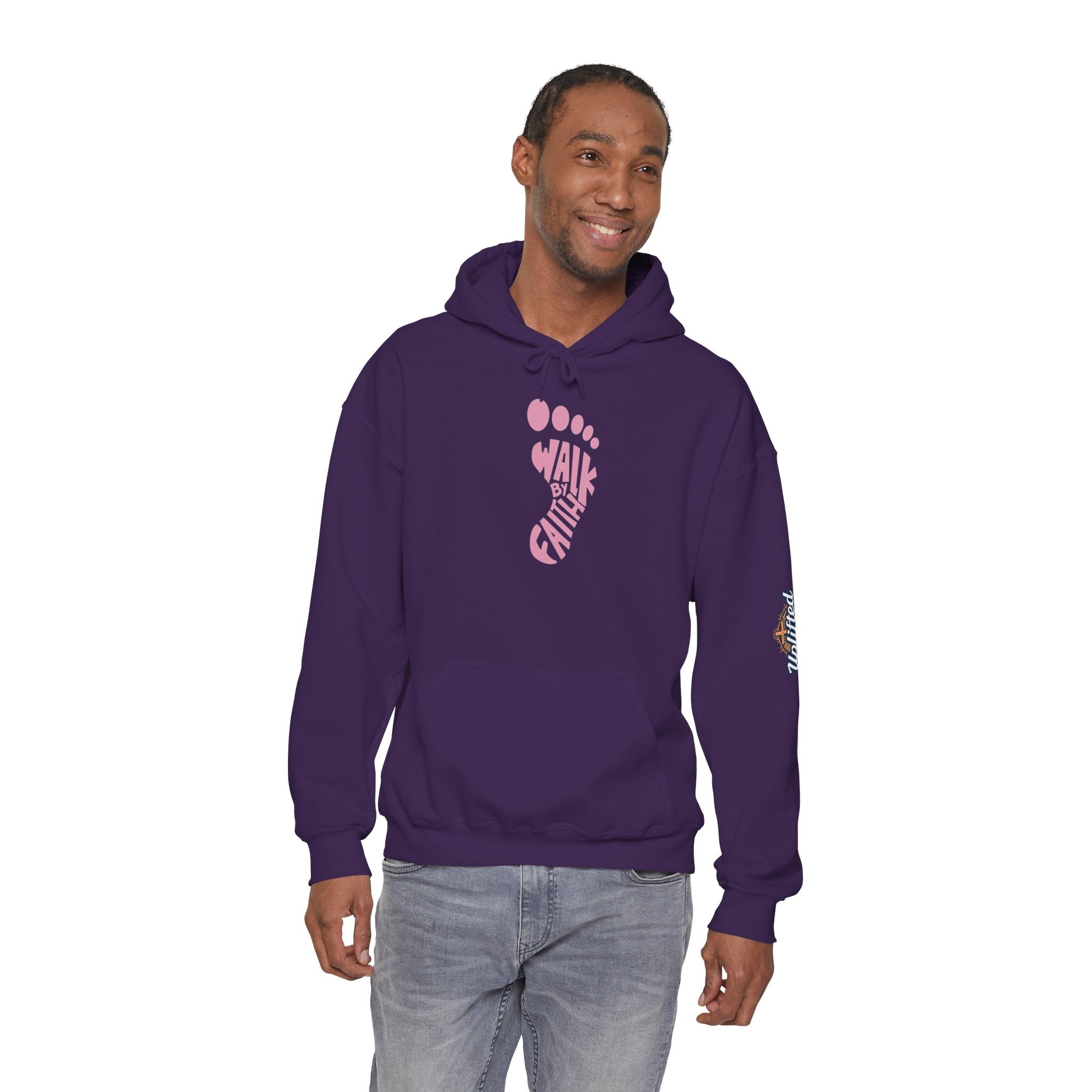 Walk By Faith Footprint Hoodie Printify
