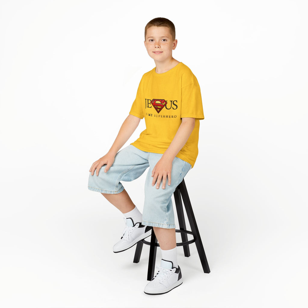 Jesus Is My Superhero T-Shirt — Faith-Based Superman-Inspired Tee Printify