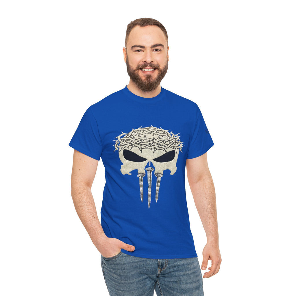 Christian Skull T-shirt - Crown of Thorns & Nails - Warrior Faith T-shirt Printify