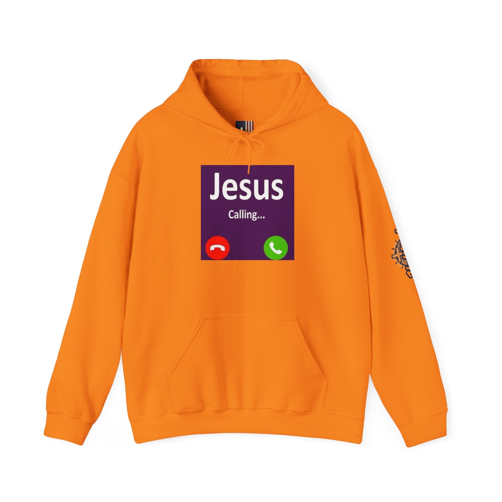 Jesus Calling Hoodie – Funny Cell Phone Screen Christian Sweatshirt for Divine Connection & Faith Humor Printify