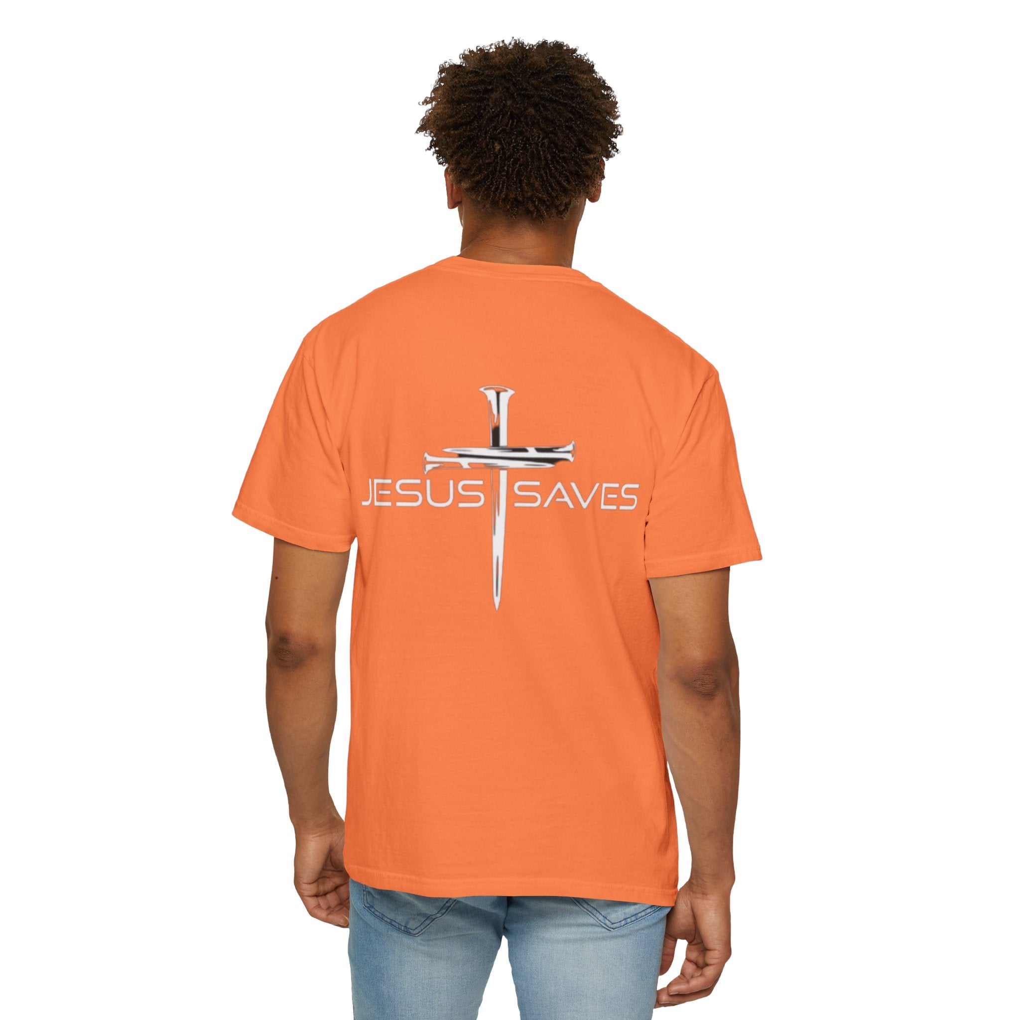 Jesus Saves T-shirt – 3 Nails Crucifix Cross Christian T-shirt for Redemption Faith & Bold Salvation