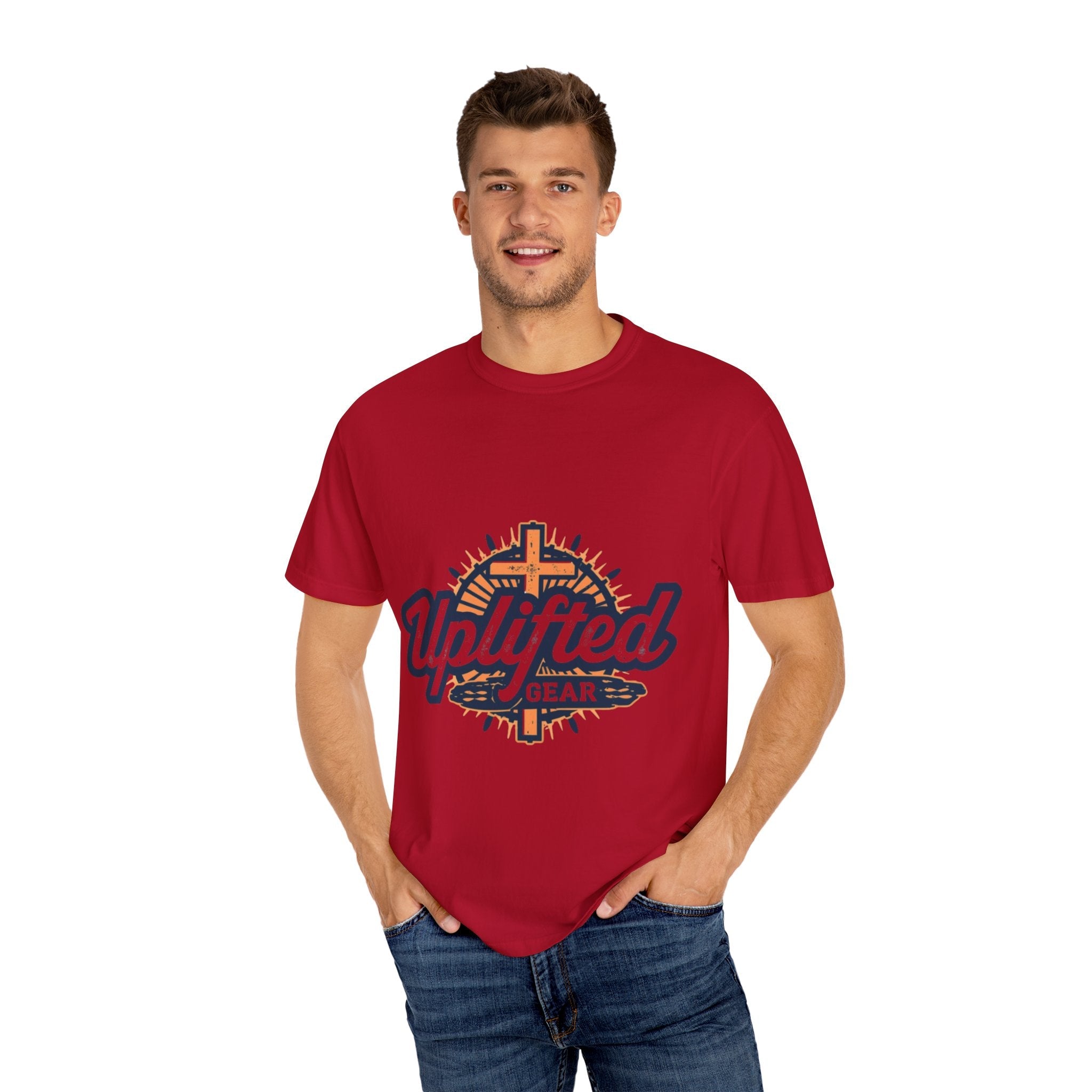 Uplifted Gear Christian T-Shirt – Bold Logo Faith Tee for Inspired Living Printify