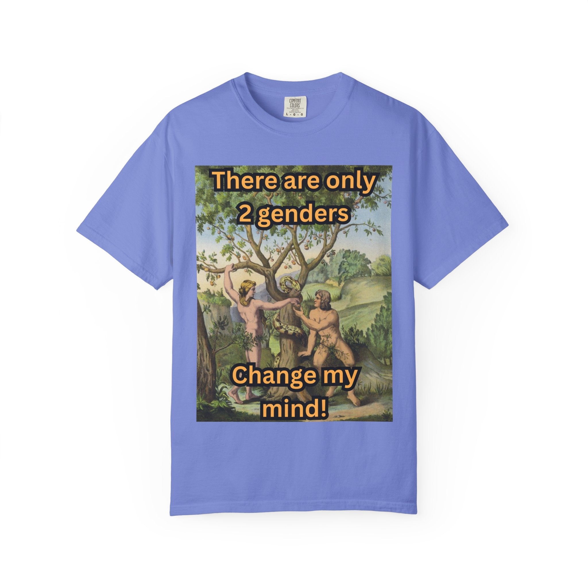 There Are Only 2 Genders T-Shirt – Adam & Eve Cross Christian Tee for Bold Faith Printify