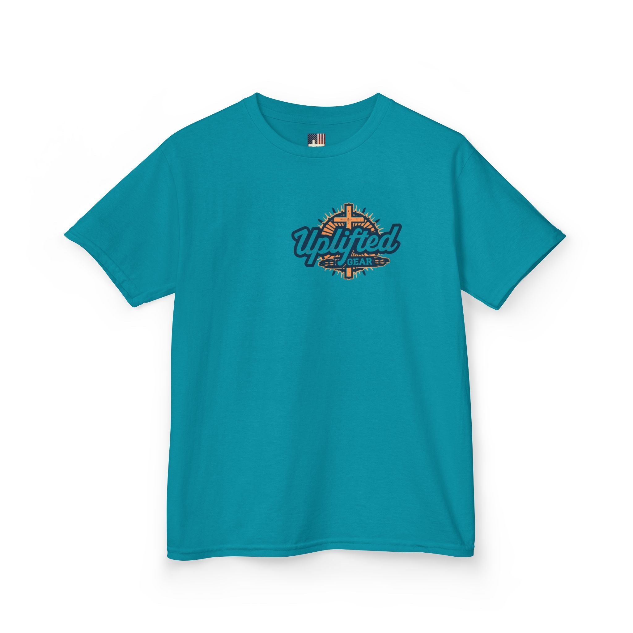✨ Chosen. Loved. Redeemed. – Elegant Christian Kids T-Shirt | Gold Foil Faith Tee | Subtle Cross & Heart Design | Inspirational Bible Verse Apparel by Uplifted Gear Printify