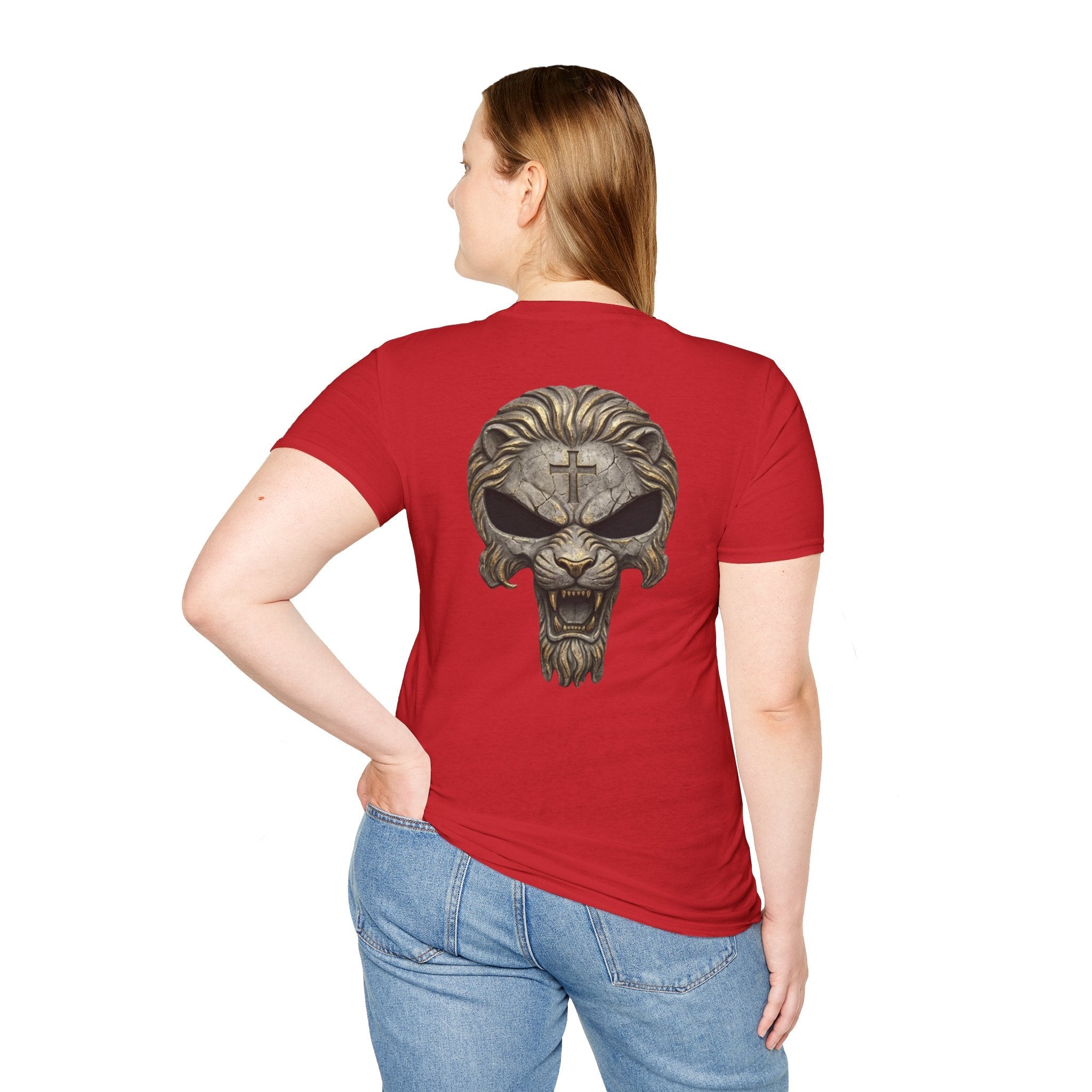 Lion of Judah Skull Christian T-shirt - Warrior Faith Cross T-shirt Printify