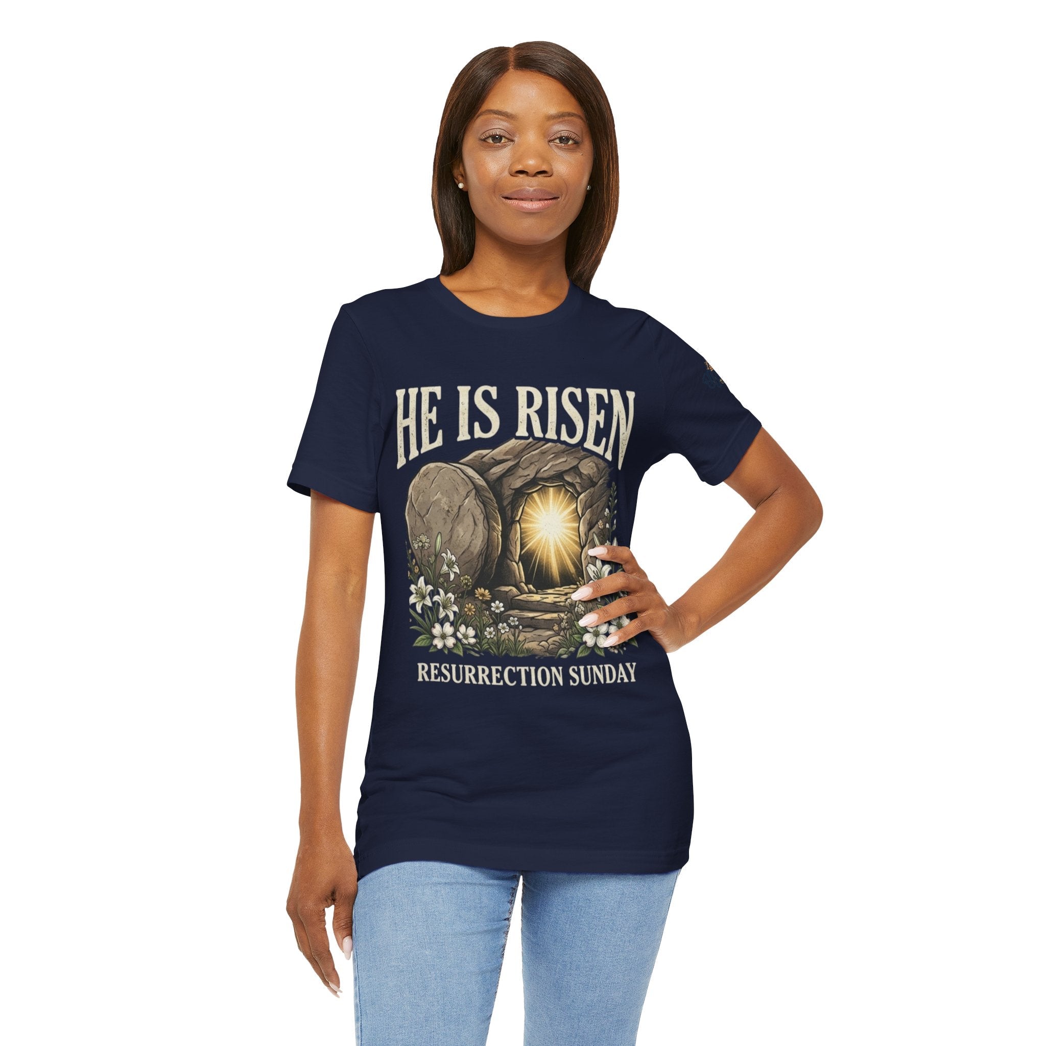 He Is Risen T-Shirt — Jesus Christ Resurrection Easter Tee Printify