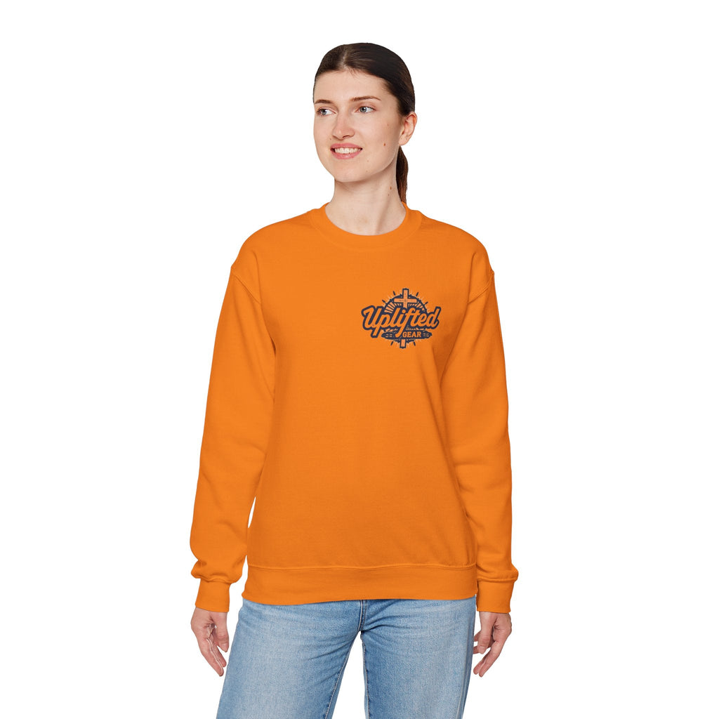 ✨ Chosen. Loved. Redeemed. – Elegant Christian Sweatshirt | Gold Foil Faith Tee | Subtle Cross & Heart Design | Inspirational Bible Verse Apparel by Uplifted Gear Printify