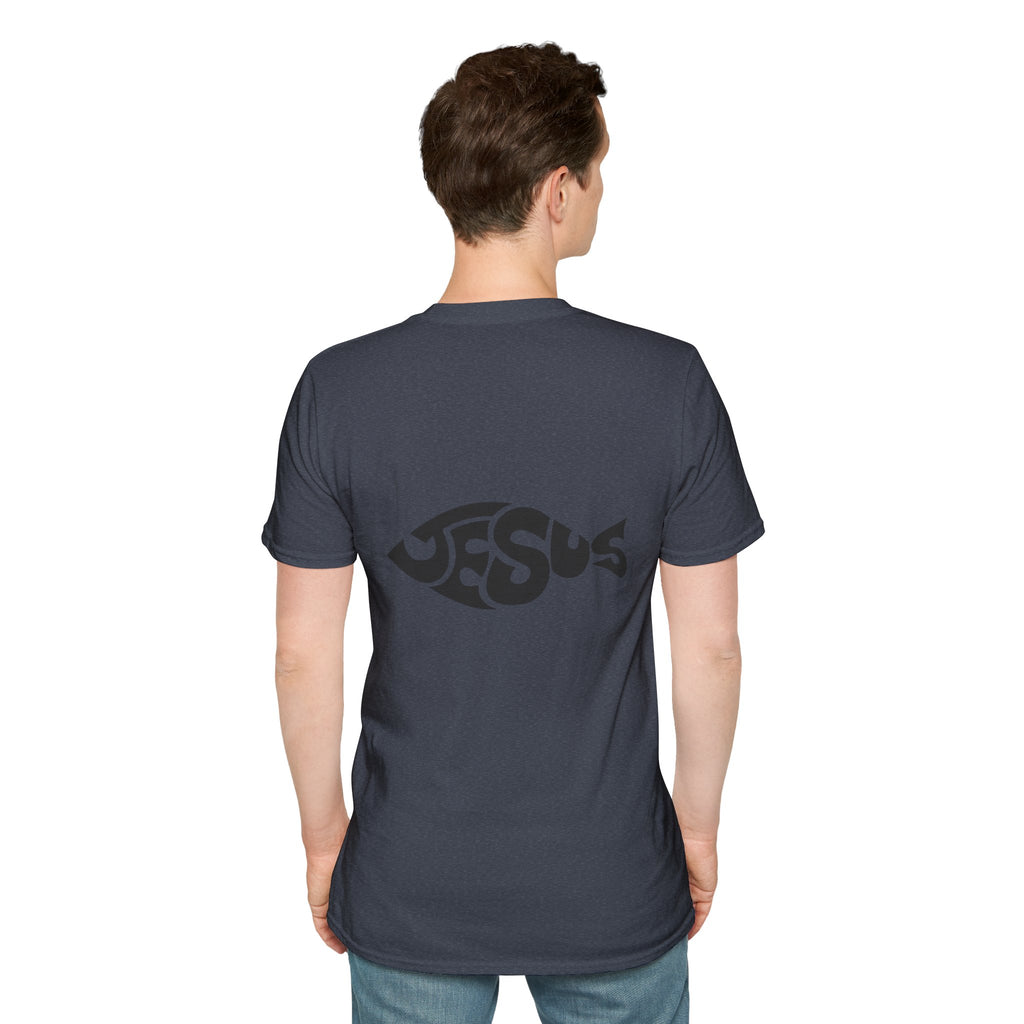 Ichthus Jesus Fish T-shirt - Jesus Word Art - Christian Faith Symbol T-shirt