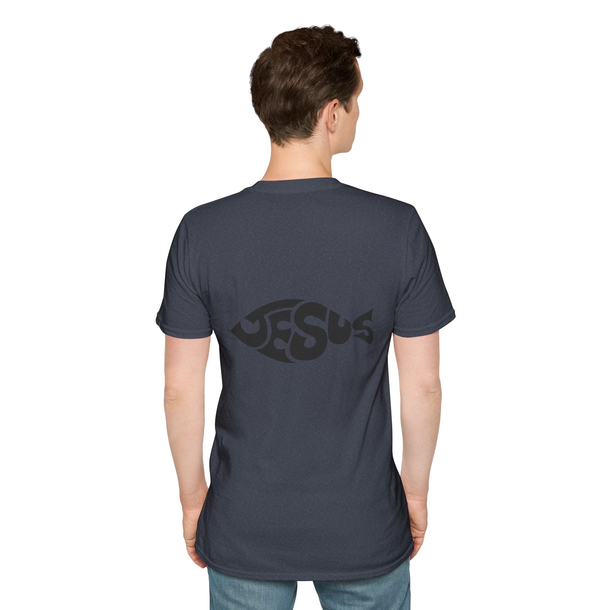 Ichthus Jesus Fish T-shirt - Jesus Word Art - Christian Faith Symbol T-shirt