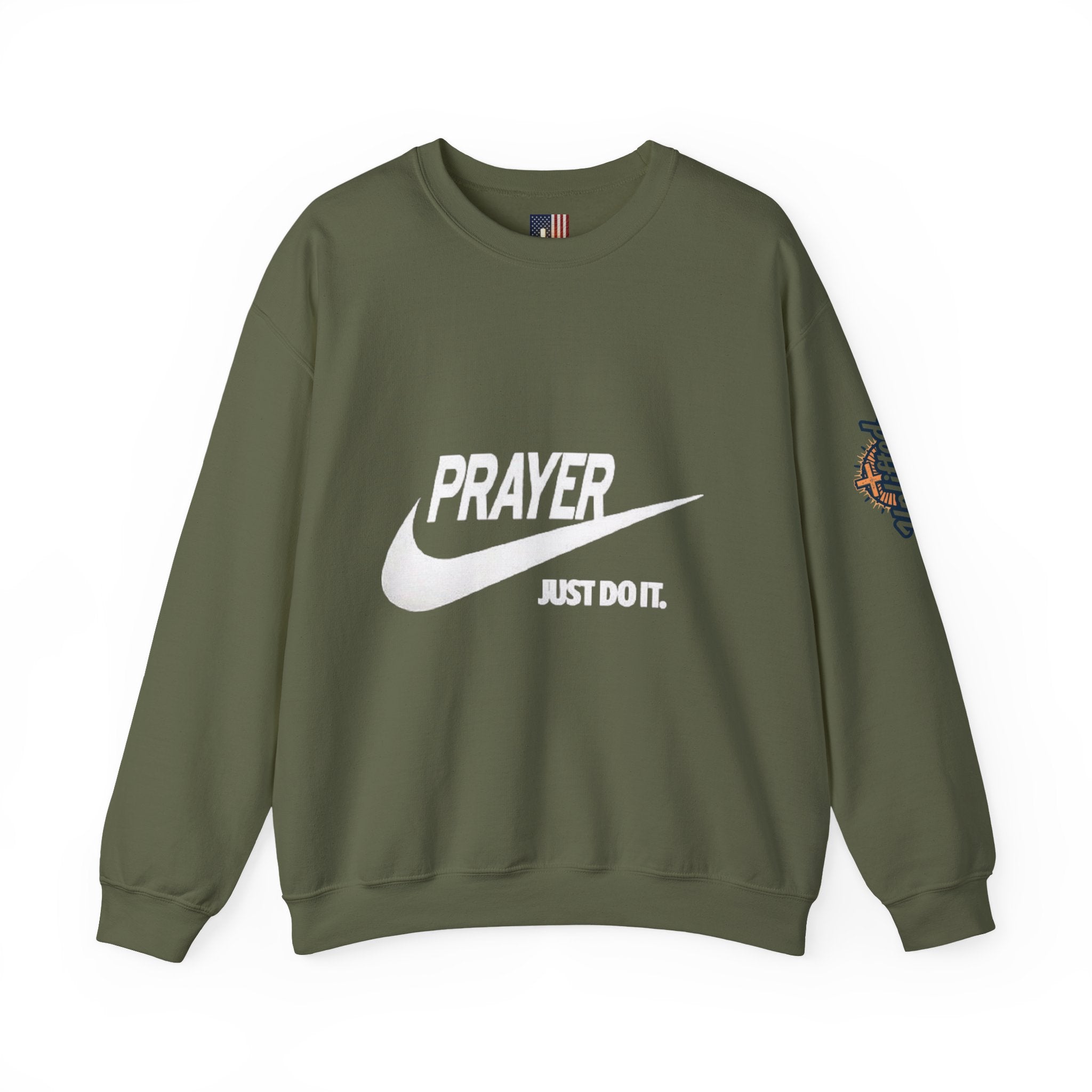 Prayer Just Do It Sweatshirt - Funny Christian Nike Parody Sweatshirt - Faith Gear Printify