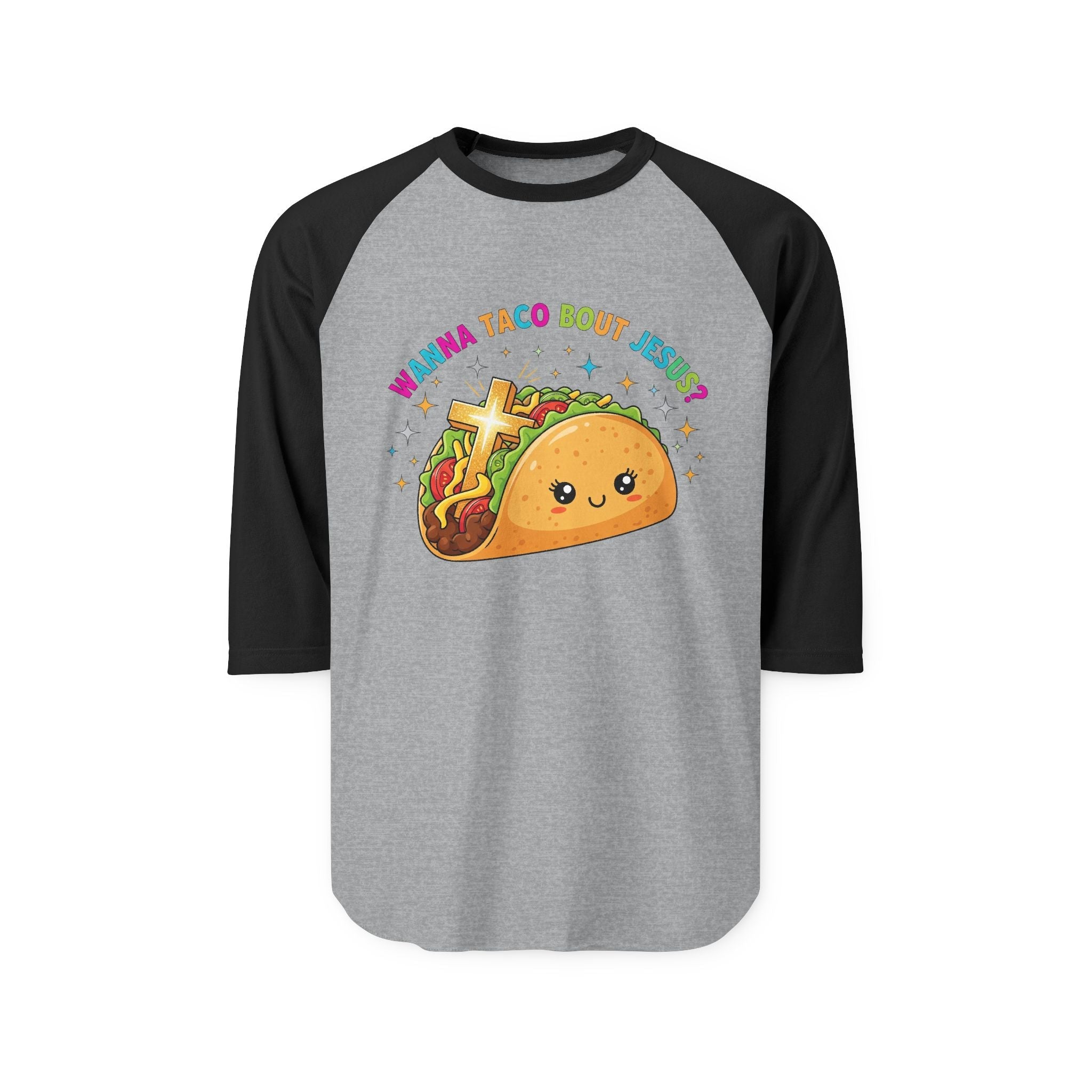 Wanna Taco 'Bout Jesus? Funny Christian Pun T-Shirt – Lettuce Pray & Share Faith! Printify