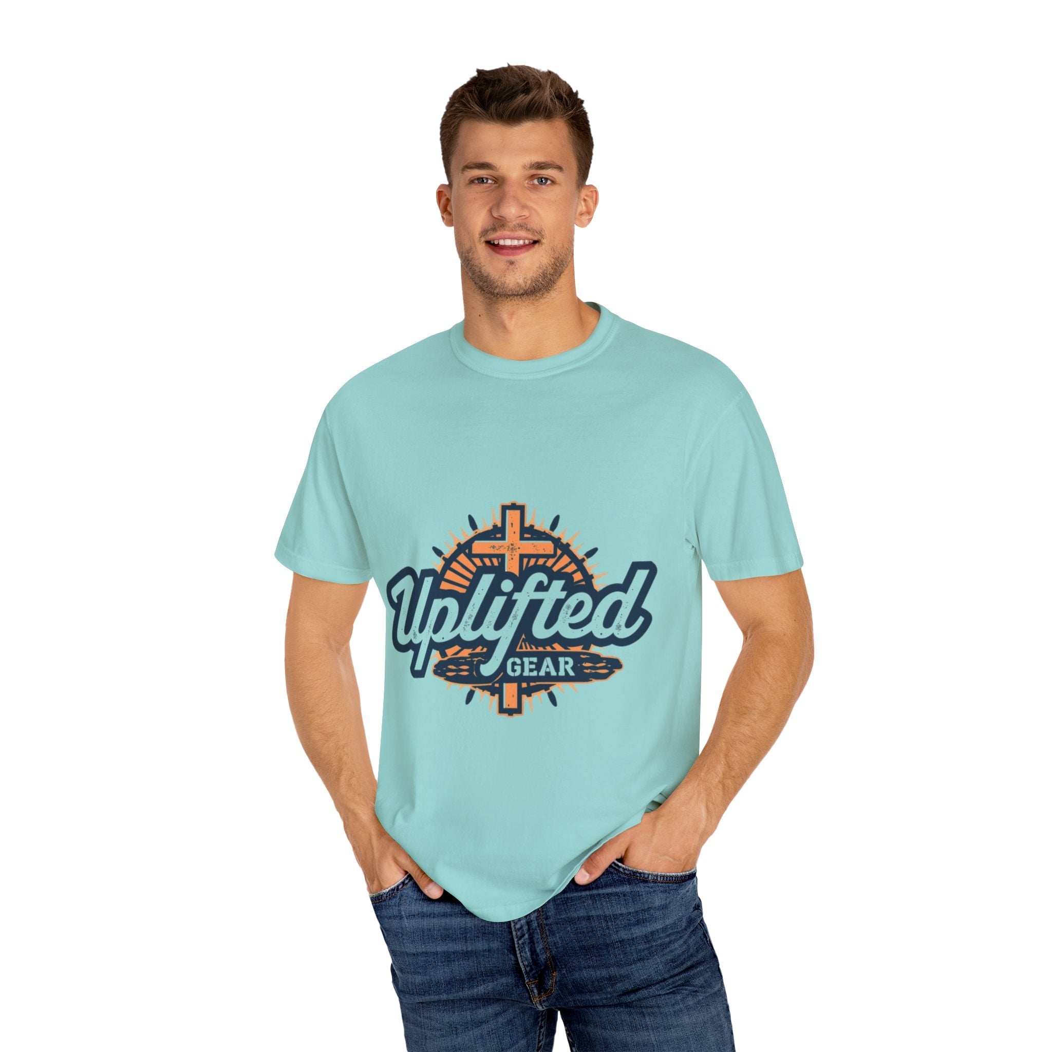 Uplifted Gear Christian T-Shirt – Bold Logo Faith Tee for Inspired Living Printify