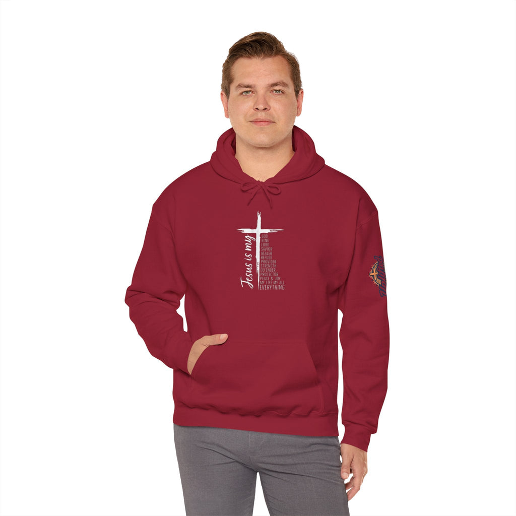 Jesus Is My Everything Hoodie – Cross List God King Lord Savior Christian Sweatshirt for Total Surrender Faith Printify