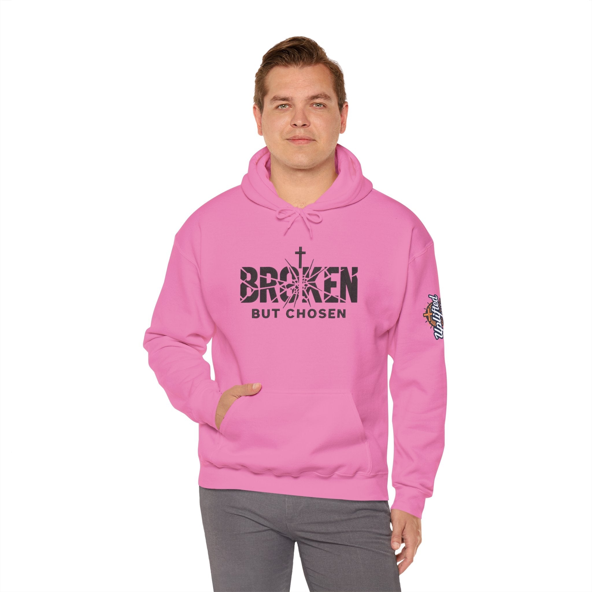 Broken But Chosen Hoodie — Christian Faith Graphic Sweatshirt Printify