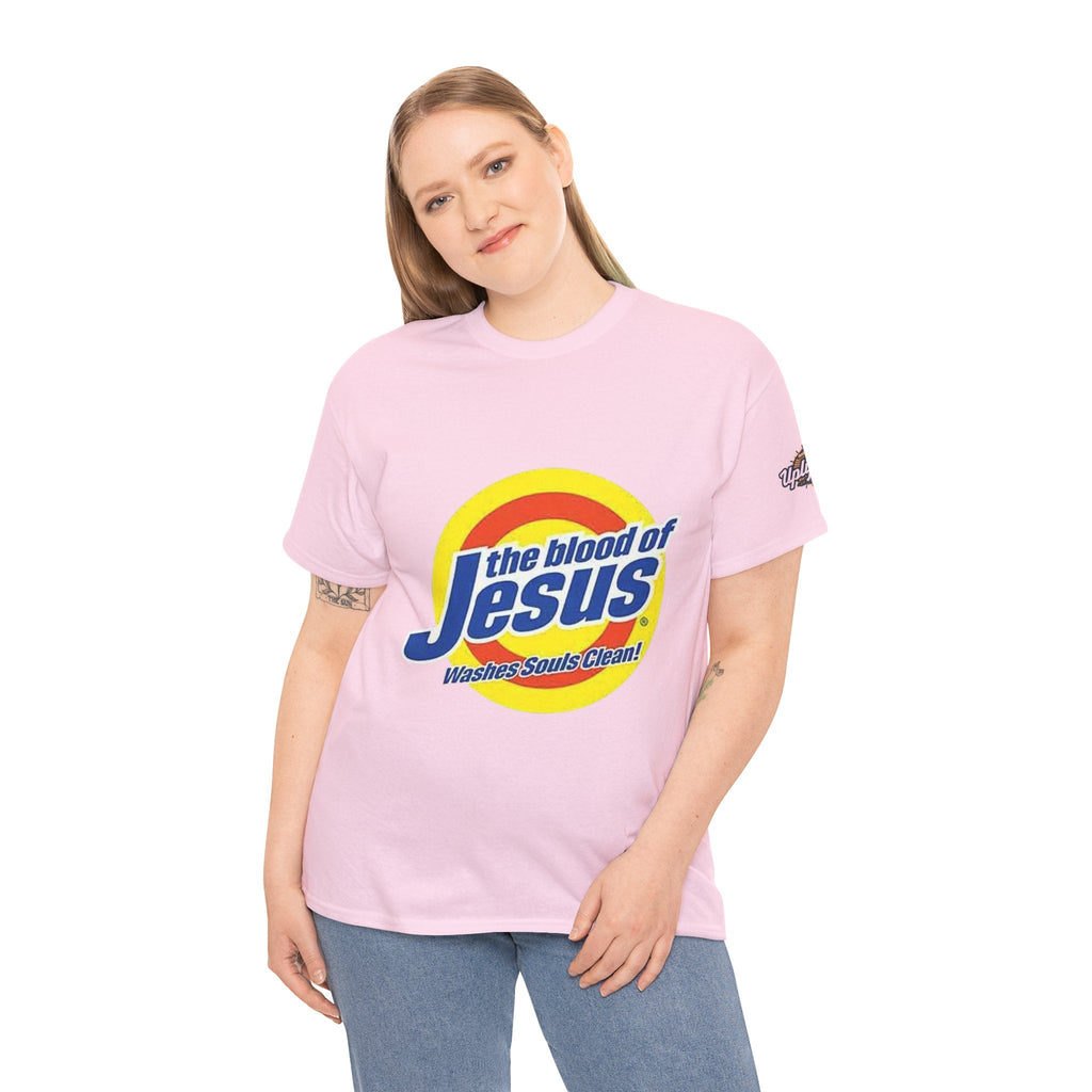 Blood of Jesus Washes Souls Clean T-shirt - Funny Tide Parody - Christian Faith T-shirt Printify