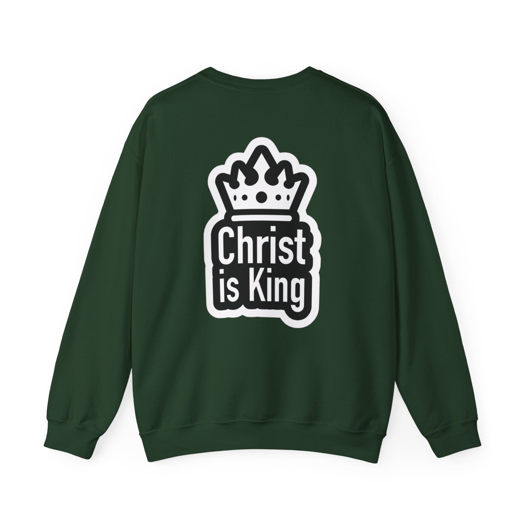 Christ is King Sweatshirt – Bold Crown & Cross Christian Hoodie for Unshakable Faith Printify