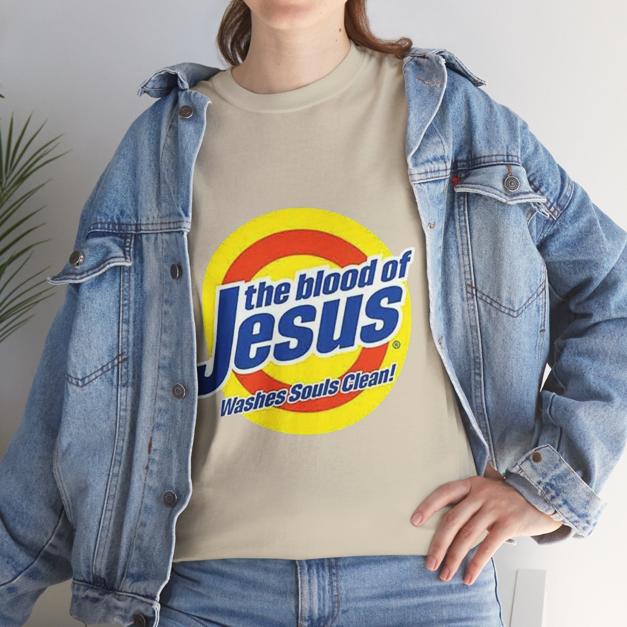 Blood of Jesus Washes Souls Clean T-shirt - Funny Tide Parody - Christian Faith T-shirt Printify