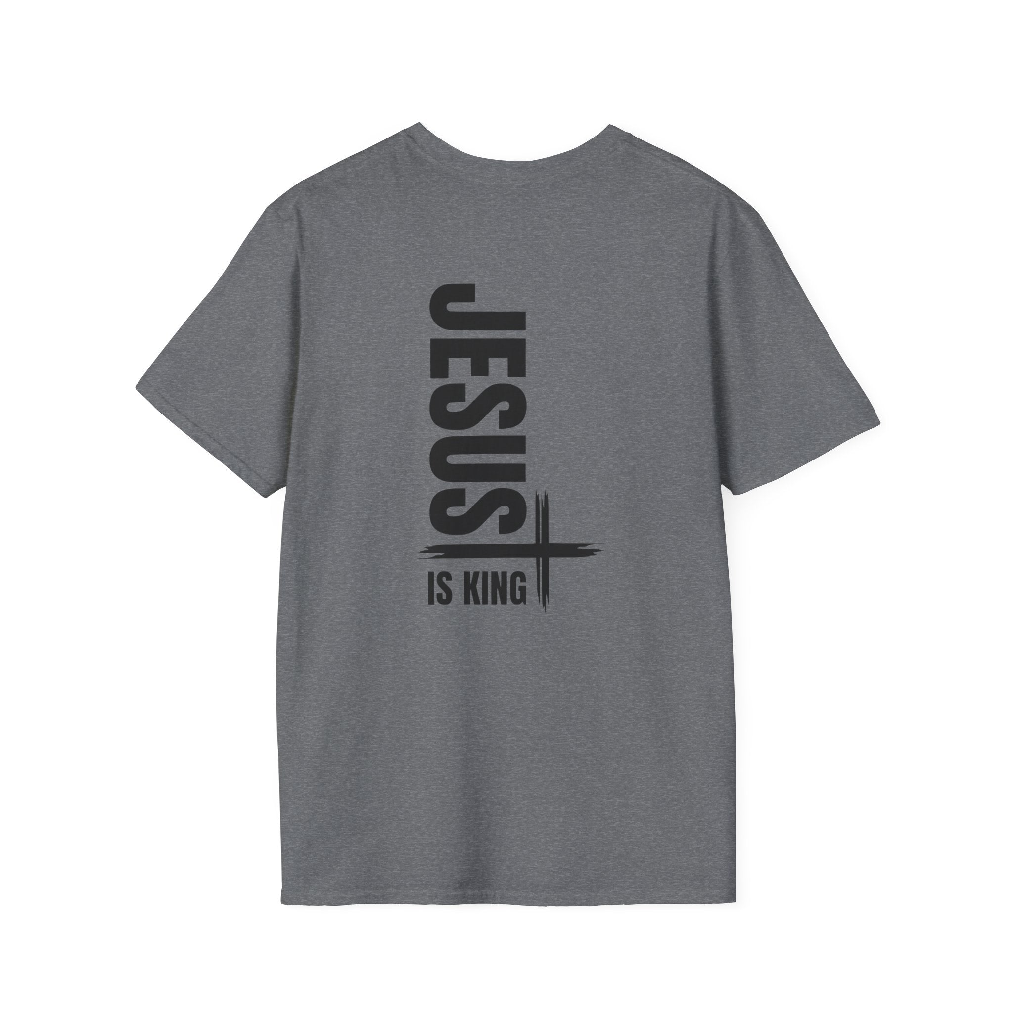 Jesus Is King T-shirt | Modern Typographic Cross Christian T-shirt Printify