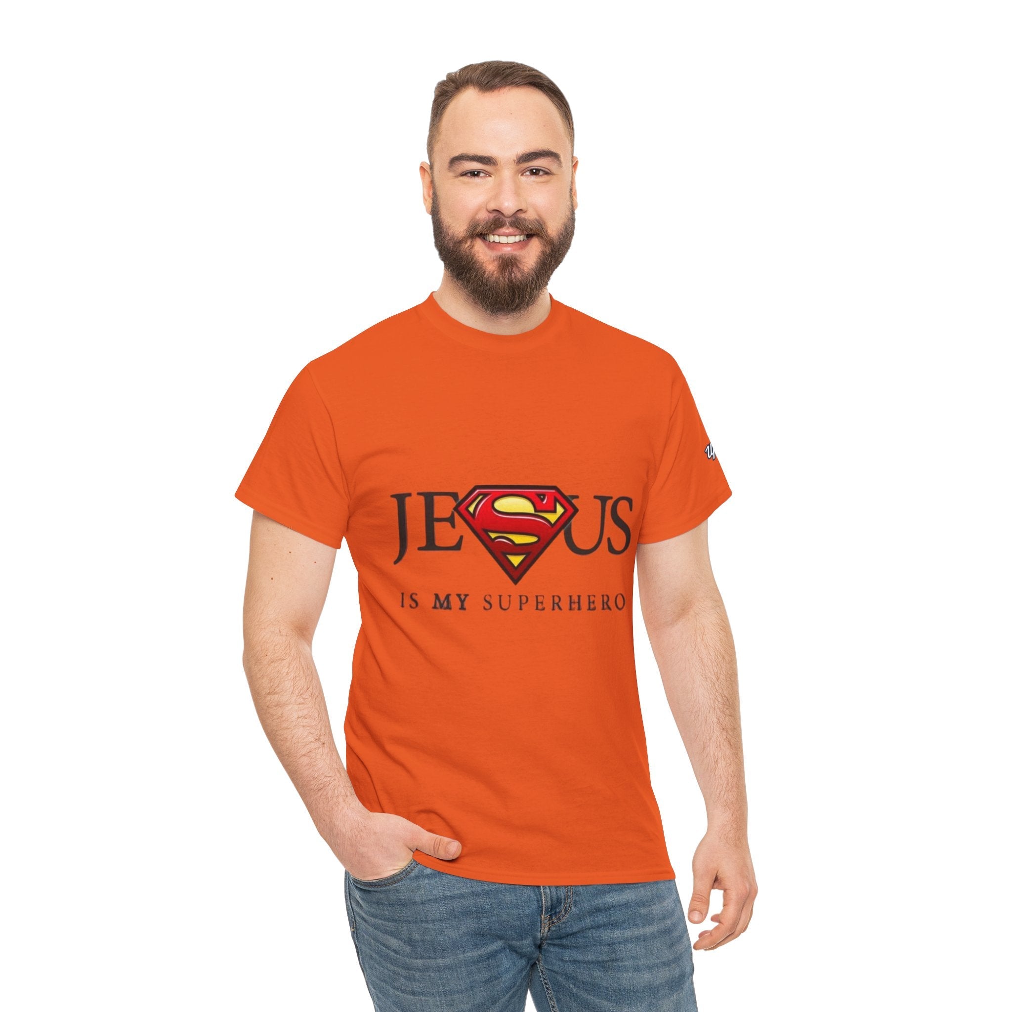 Jesus Is My Superhero T-Shirt — Faith-Based Superman-Inspired Tee Printify