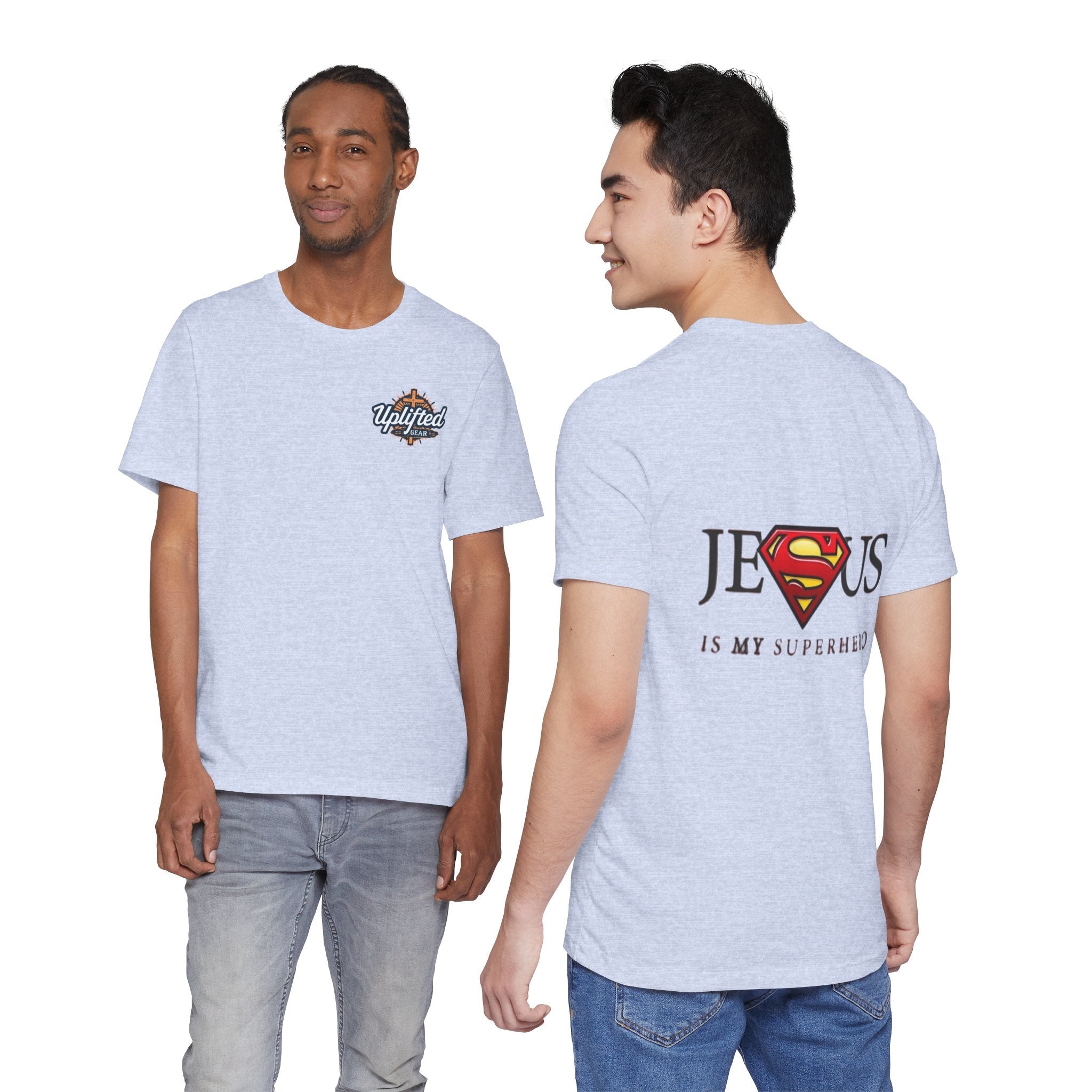 Jesus Is My Superhero T-Shirt — Faith-Based Superman-Inspired Tee Printify