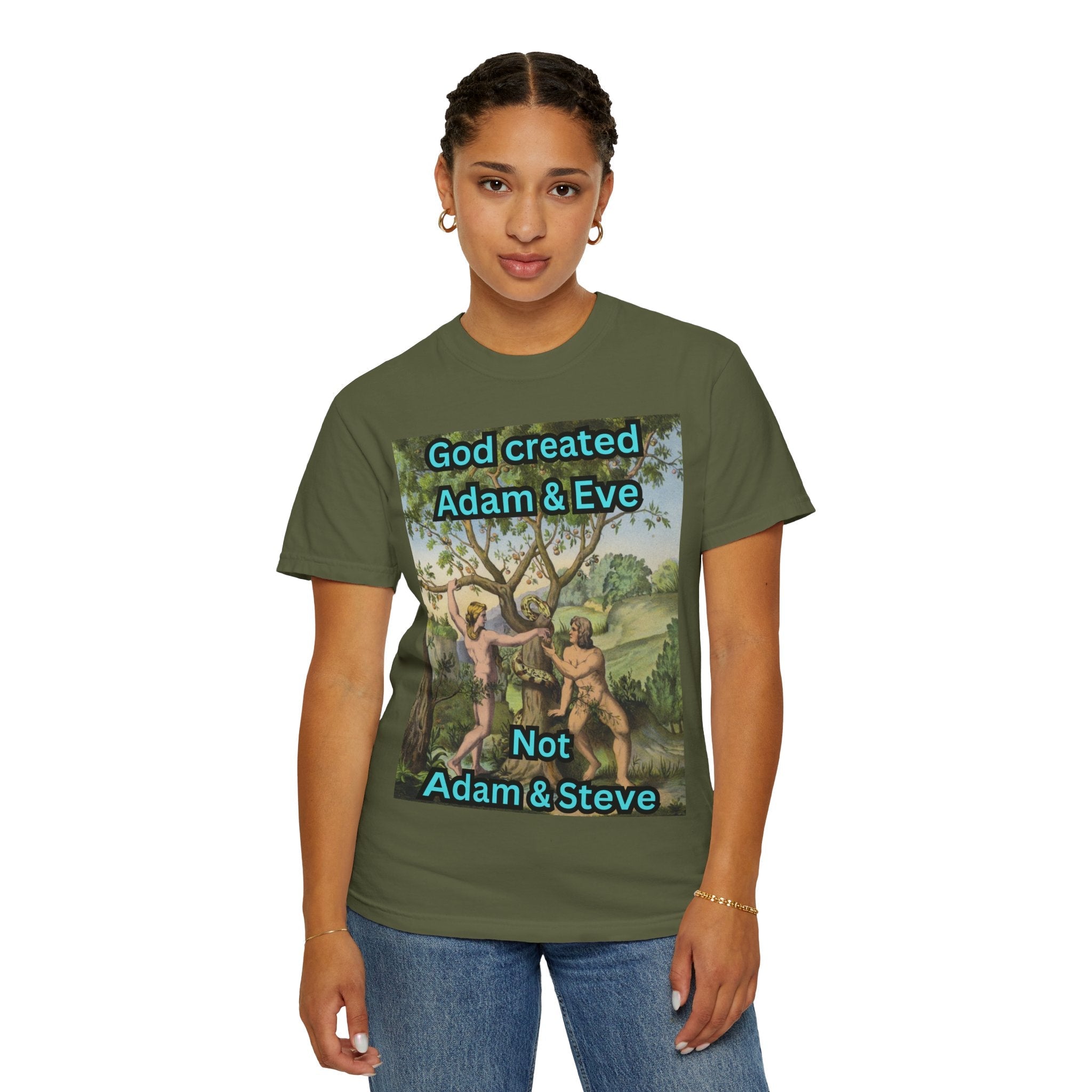 God Created Adam and Eve T-Shirt – Biblical Truth Christian Tee for Bold Faith Printify