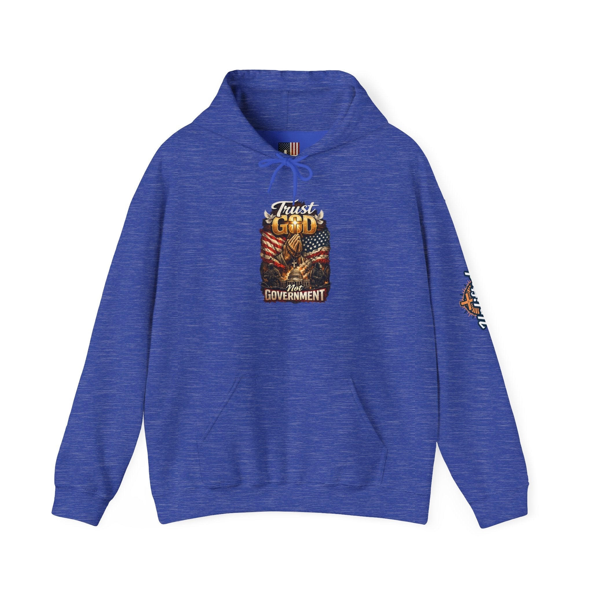 Trust God Not Government Hoodie — Vintage Patriotic Christian Hoodie Printify