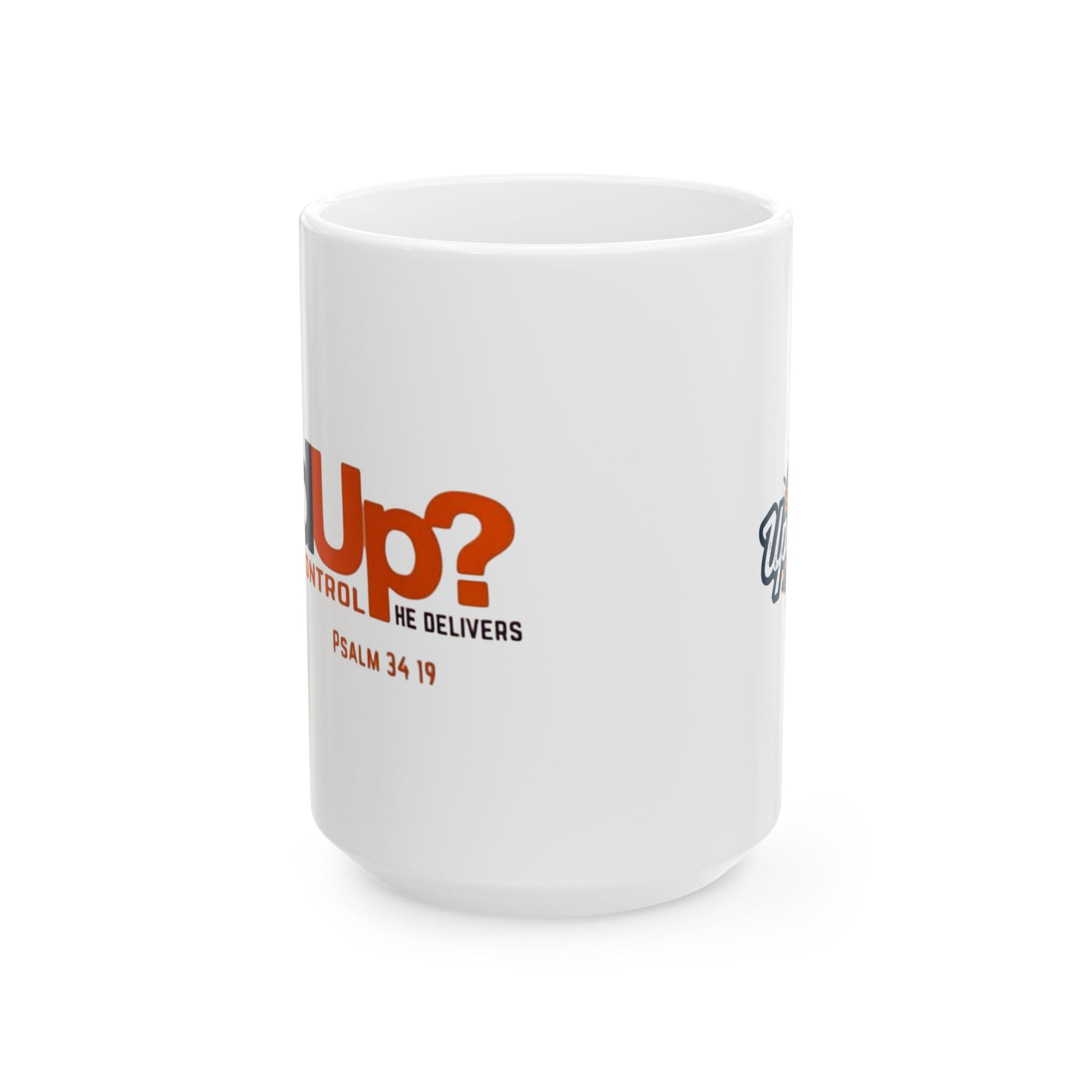 Funny Christian Coffee Mug — “Give God Control, HE Delivers” Accent Mug (11/15oz) Printify