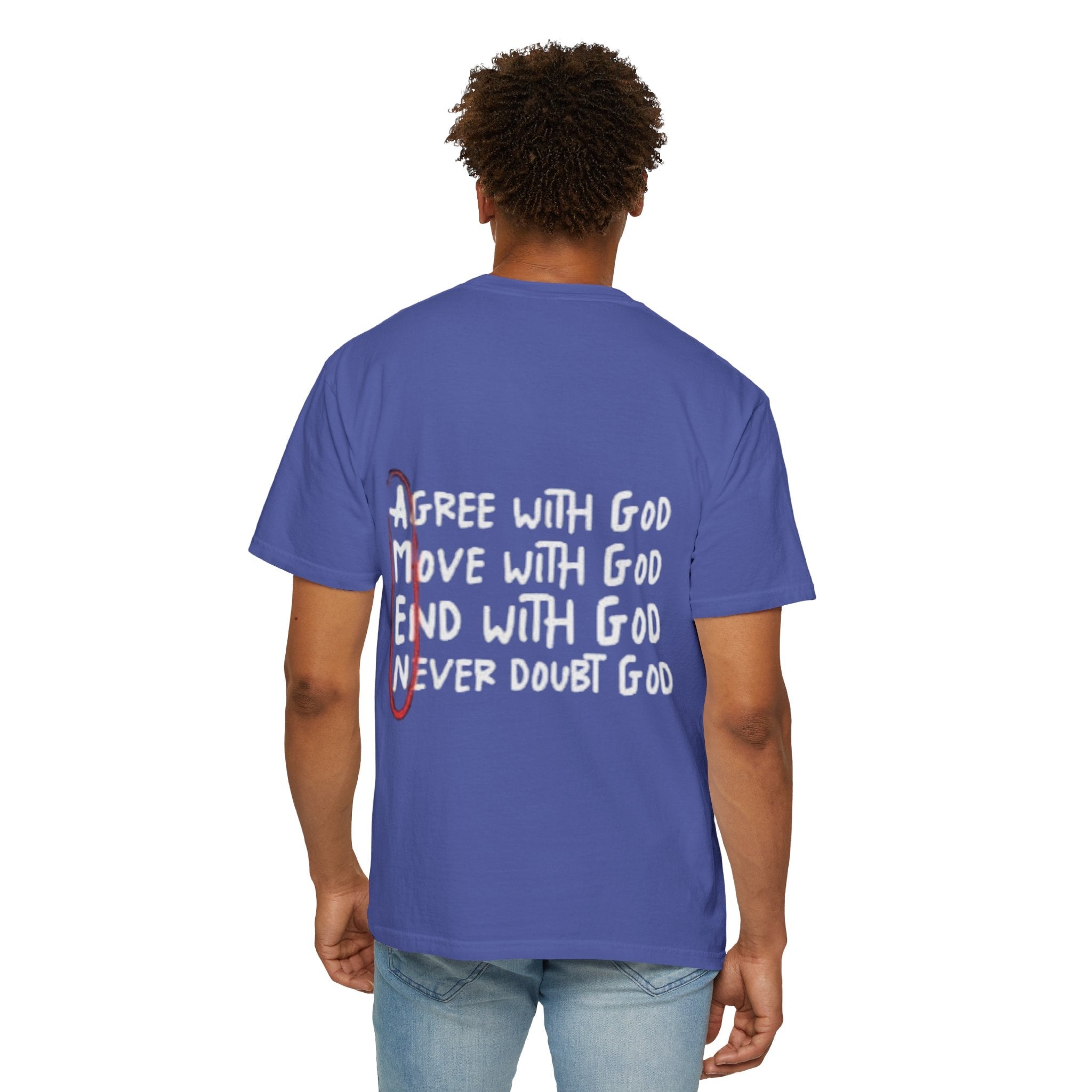 AMEN Acronym T-Shirt – Always Agree with God Move with God End with God Never Doubt God Christian Tee for Unwavering Faith Printify
