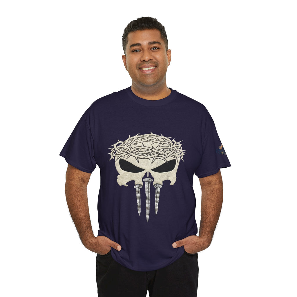Christian Skull T-shirt - Crown of Thorns & Nails - Warrior Faith T-shirt Printify