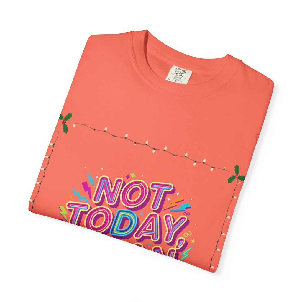 🔥 Not Today, Satan – Retro 90s Christian T-Shirt | Neon Faith Tee | Funky Cartoon Devil | Bold Bible Verse Shirt | Uplifted Gear Printify