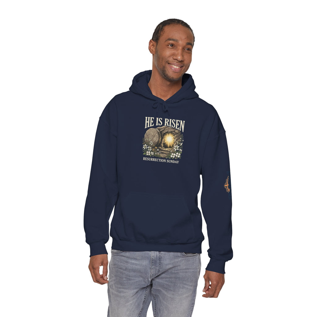 He Is Risen Hoodie — Jesus Christ Resurrection Easter Hoodie Printify