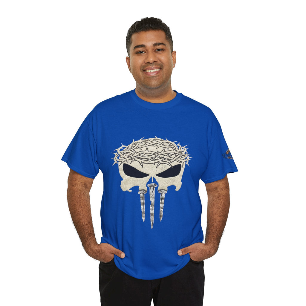 Christian Skull T-shirt - Crown of Thorns & Nails - Warrior Faith T-shirt Printify