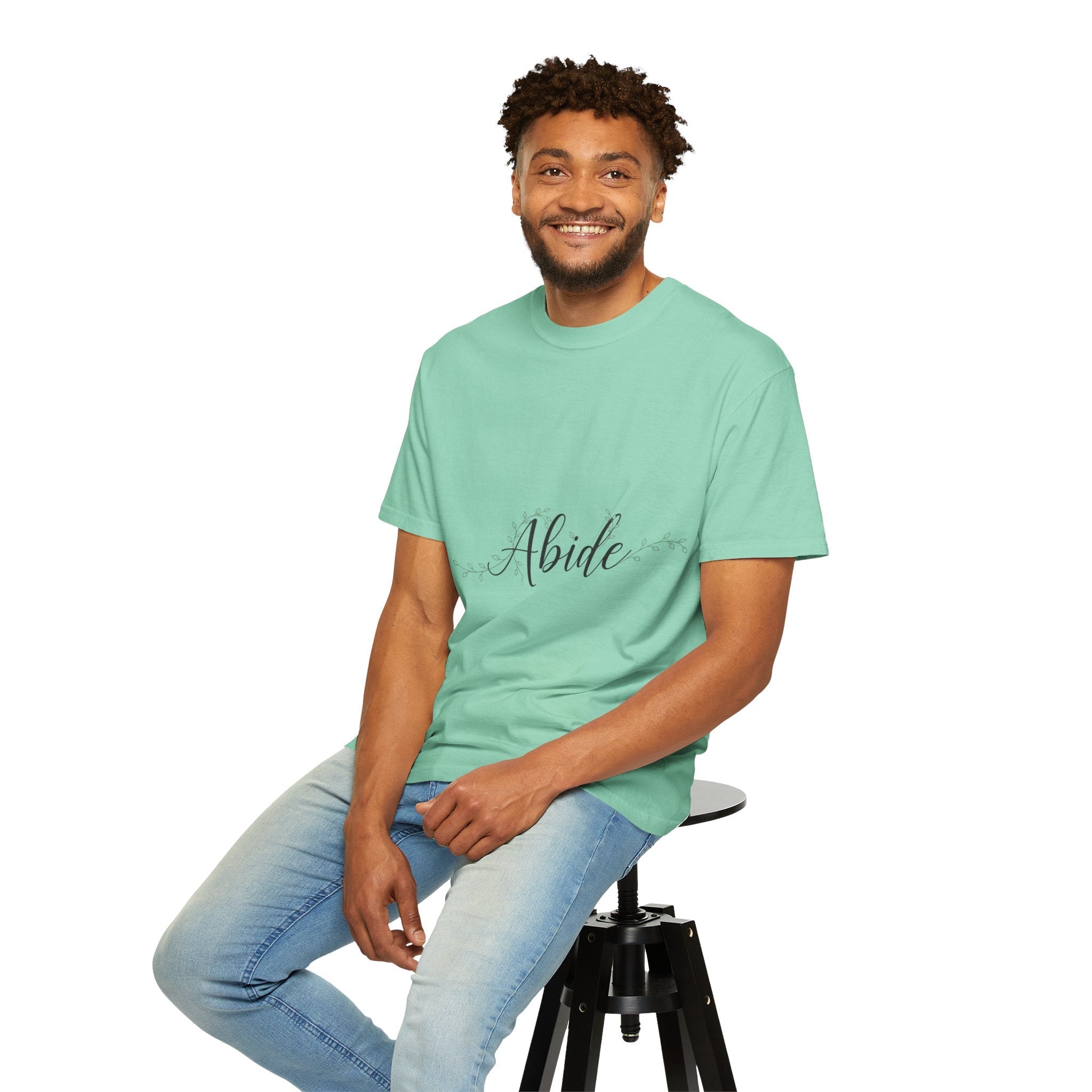 Abide in the Lord T-Shirt – Vine Design Christian Tee for Faithful Hearts Printify