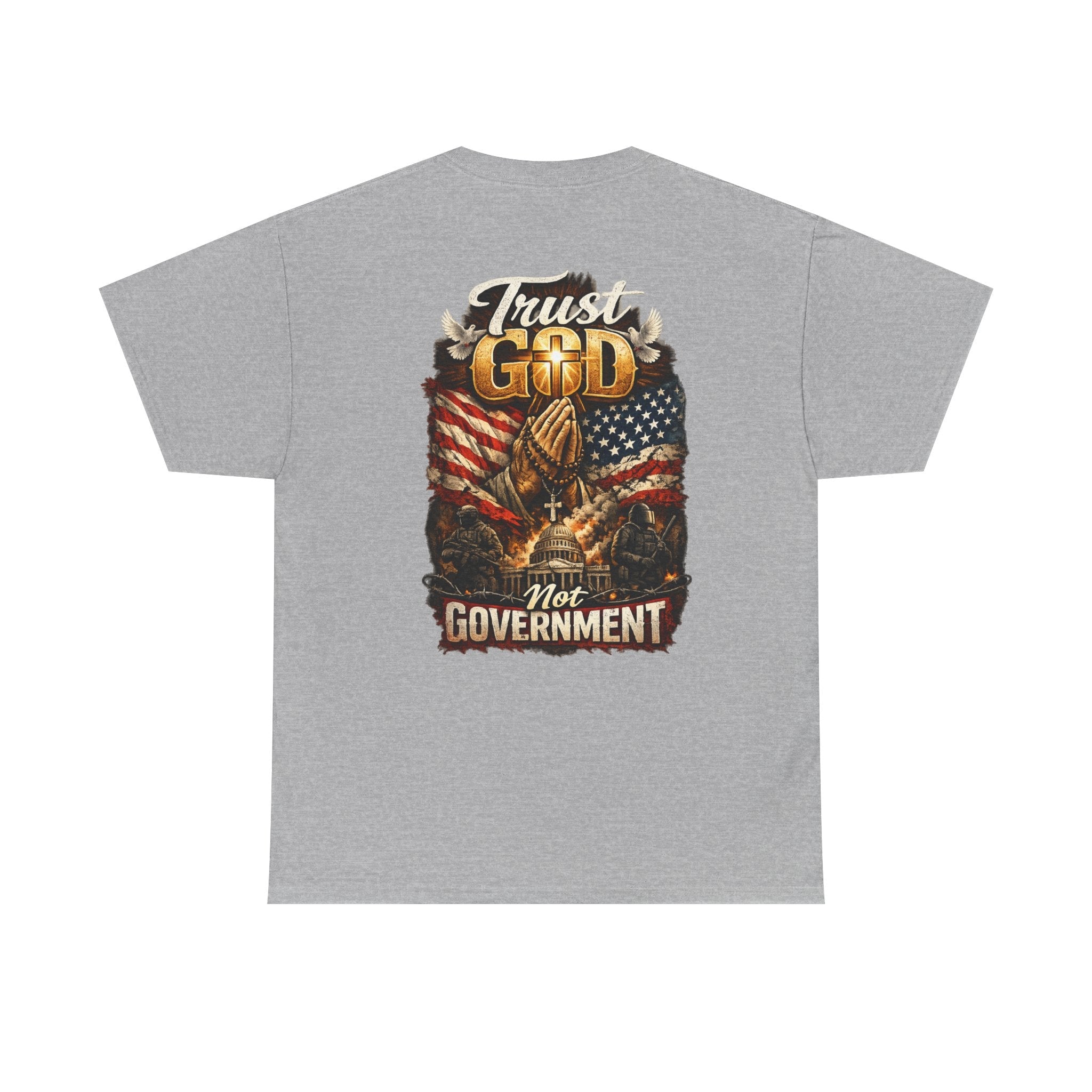 Trust God Not Government T-Shirt — Vintage Patriotic Christian Tee Printify