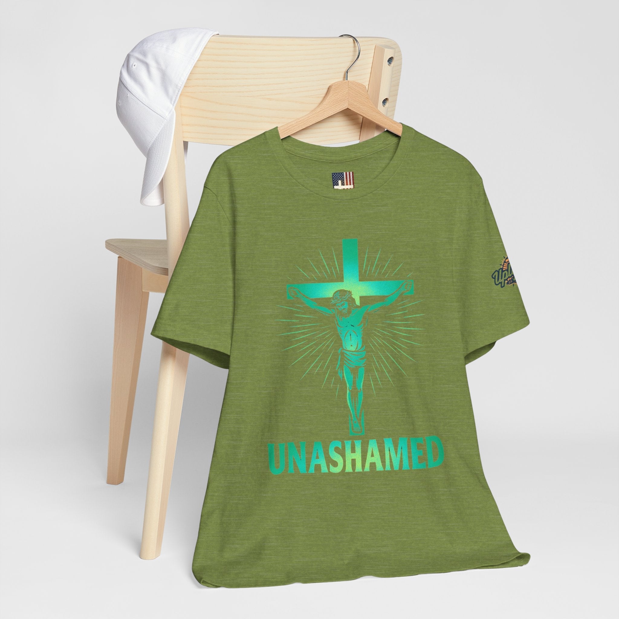 Unashamed T-shirt – Romans 1:16 Crucifixion Christian t-shirt for Bold Unwavering Faith Printify