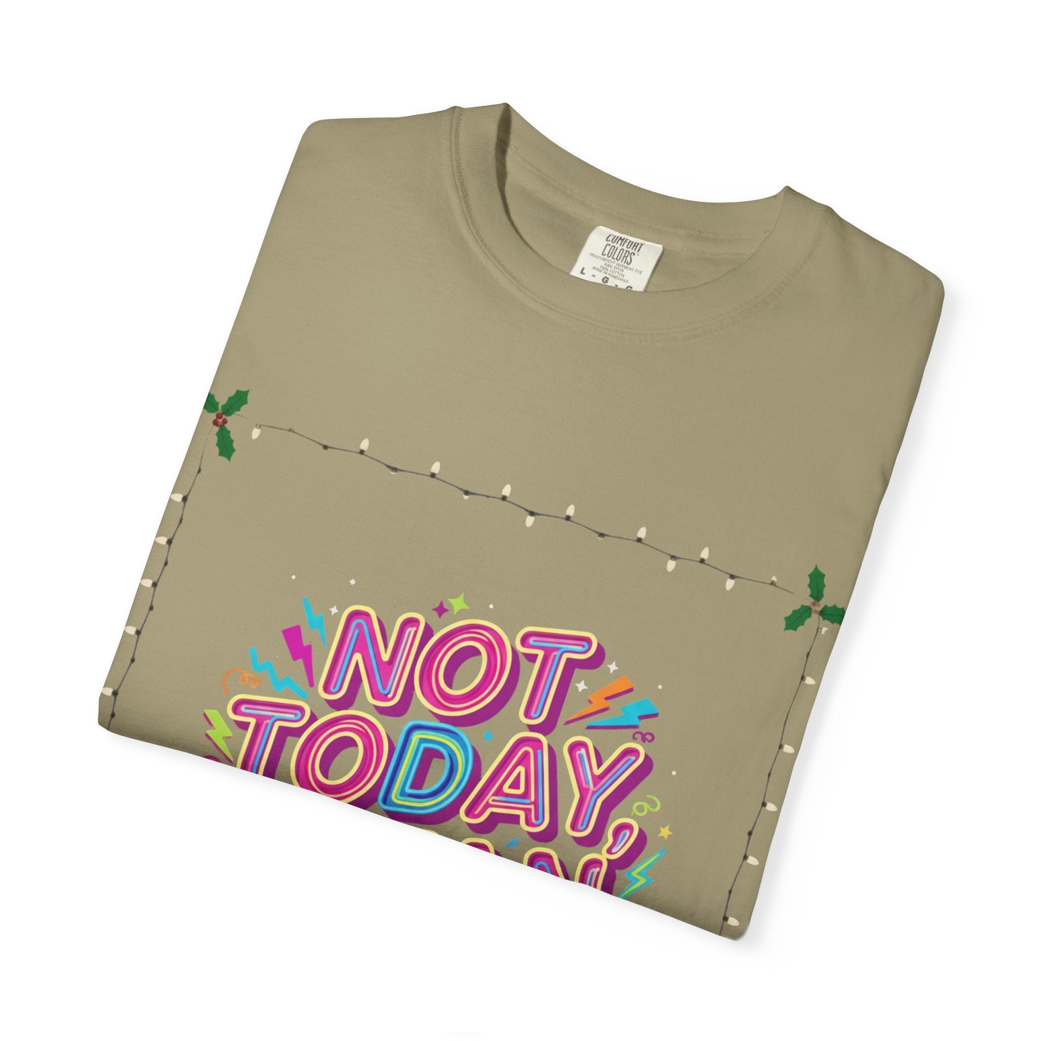 🔥 Not Today, Satan – Retro 90s Christian T-Shirt | Neon Faith Tee | Funky Cartoon Devil | Bold Bible Verse Shirt | Uplifted Gear Printify