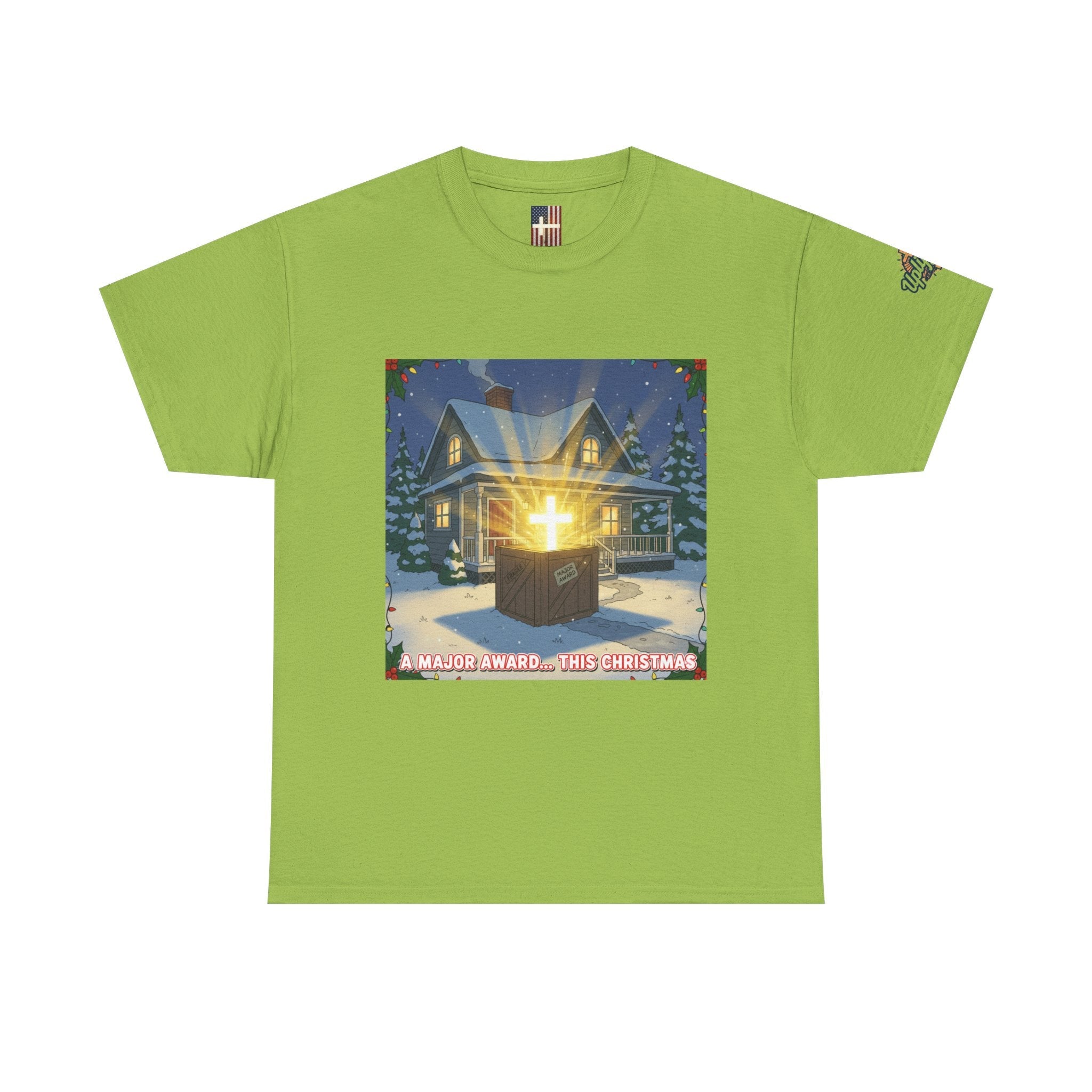 A Major Award This Christmas T-shirt – Fragile Leg Lamp Parody Cross Unboxing Christian T-shirt for Hilarious Faith & Holiday Glow Printify