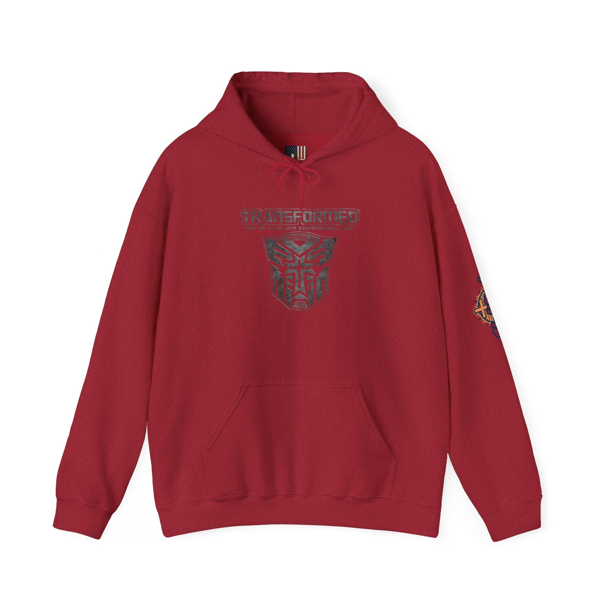 Transformer Logo Christian Hoodie | 2 Corinthians 3:18 Bible Verse Hoodie Printify