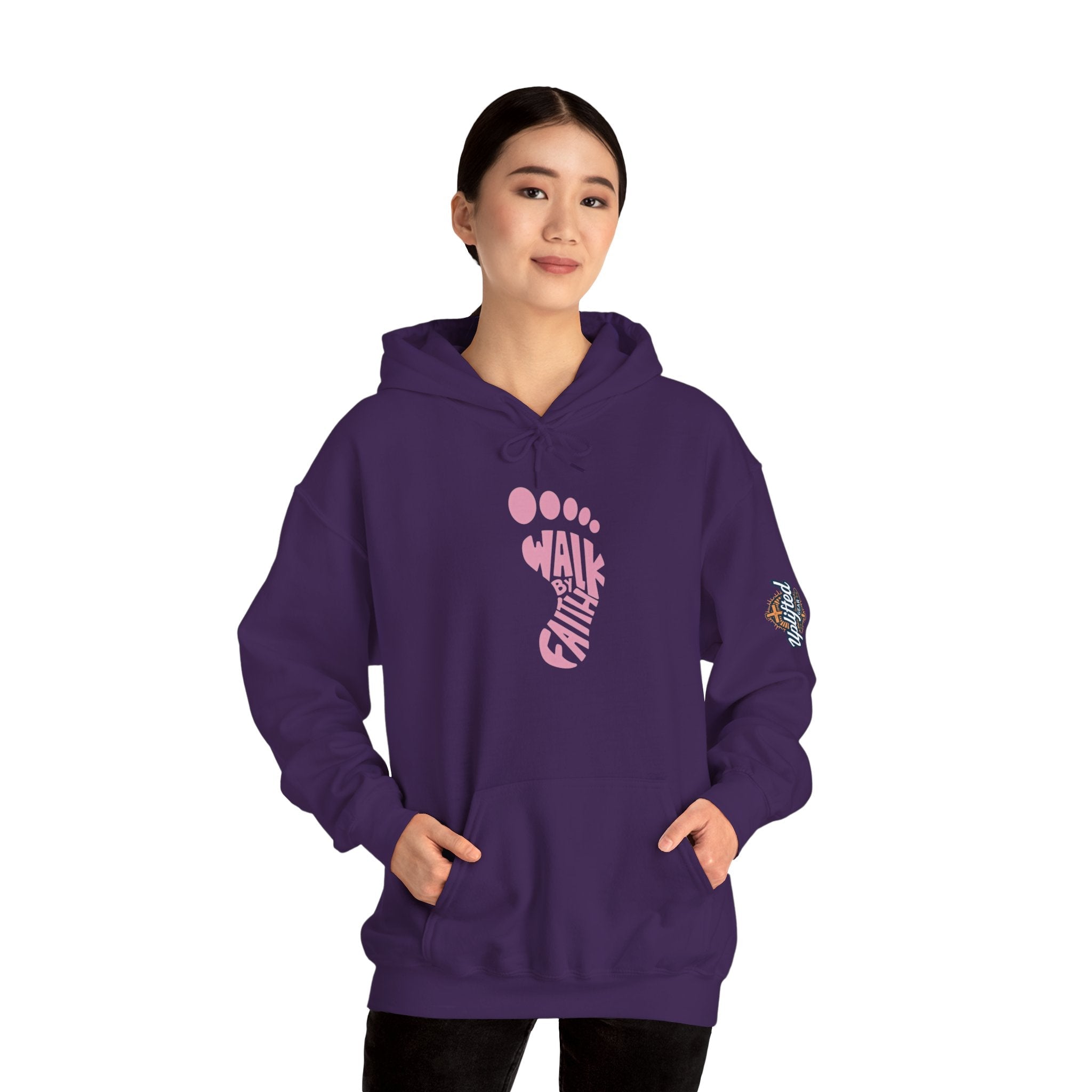 Walk By Faith Footprint Hoodie Printify