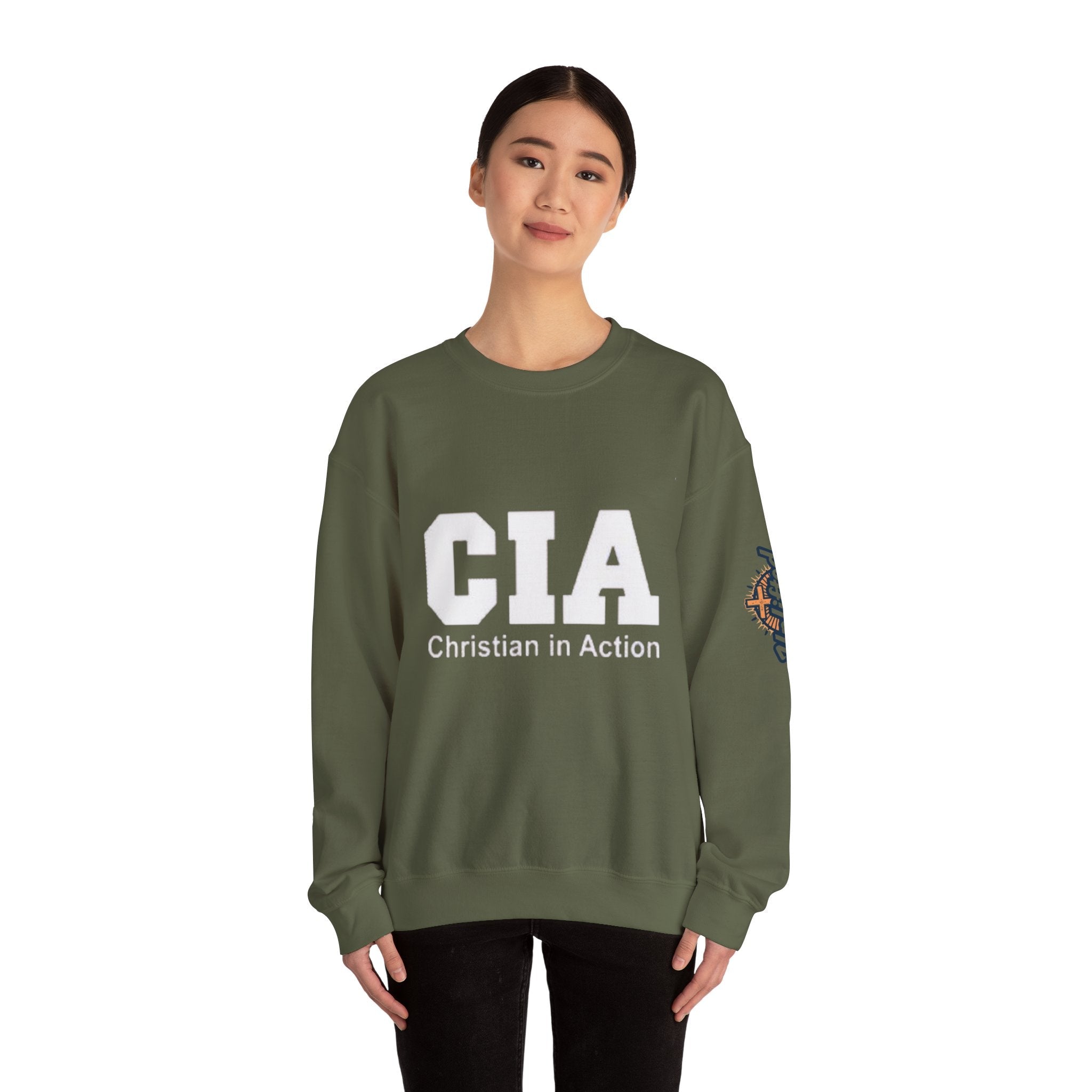 CIA Christian in Action Sweatshirt - Funny Faith Parody Sweatshirt - Mission Ready Apparel Printify