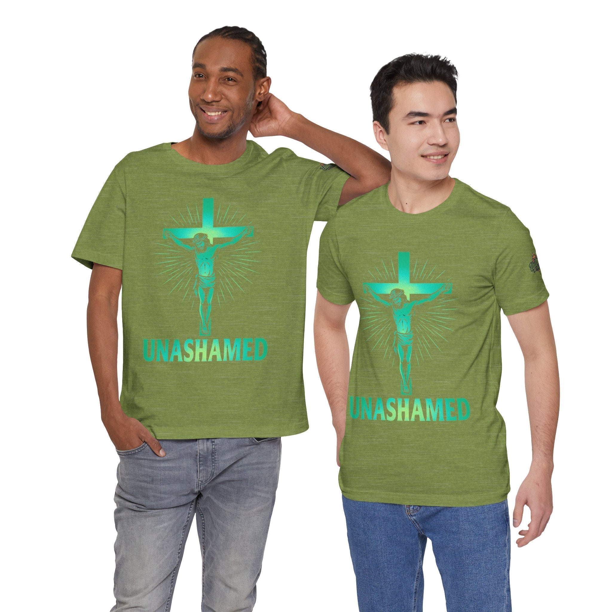 Unashamed T-shirt – Romans 1:16 Crucifixion Christian t-shirt for Bold Unwavering Faith Printify